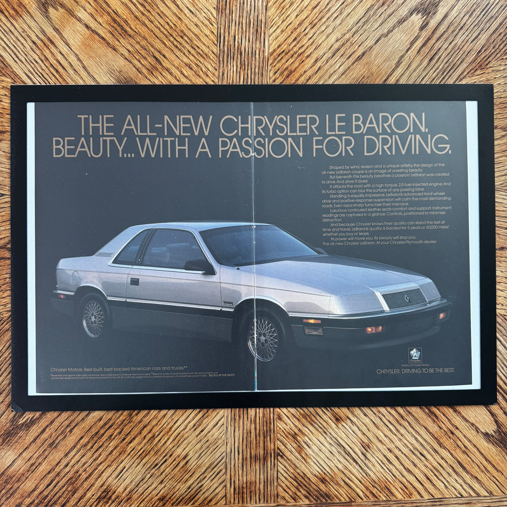 Chrysler LeBaron vintage magazine ad framed