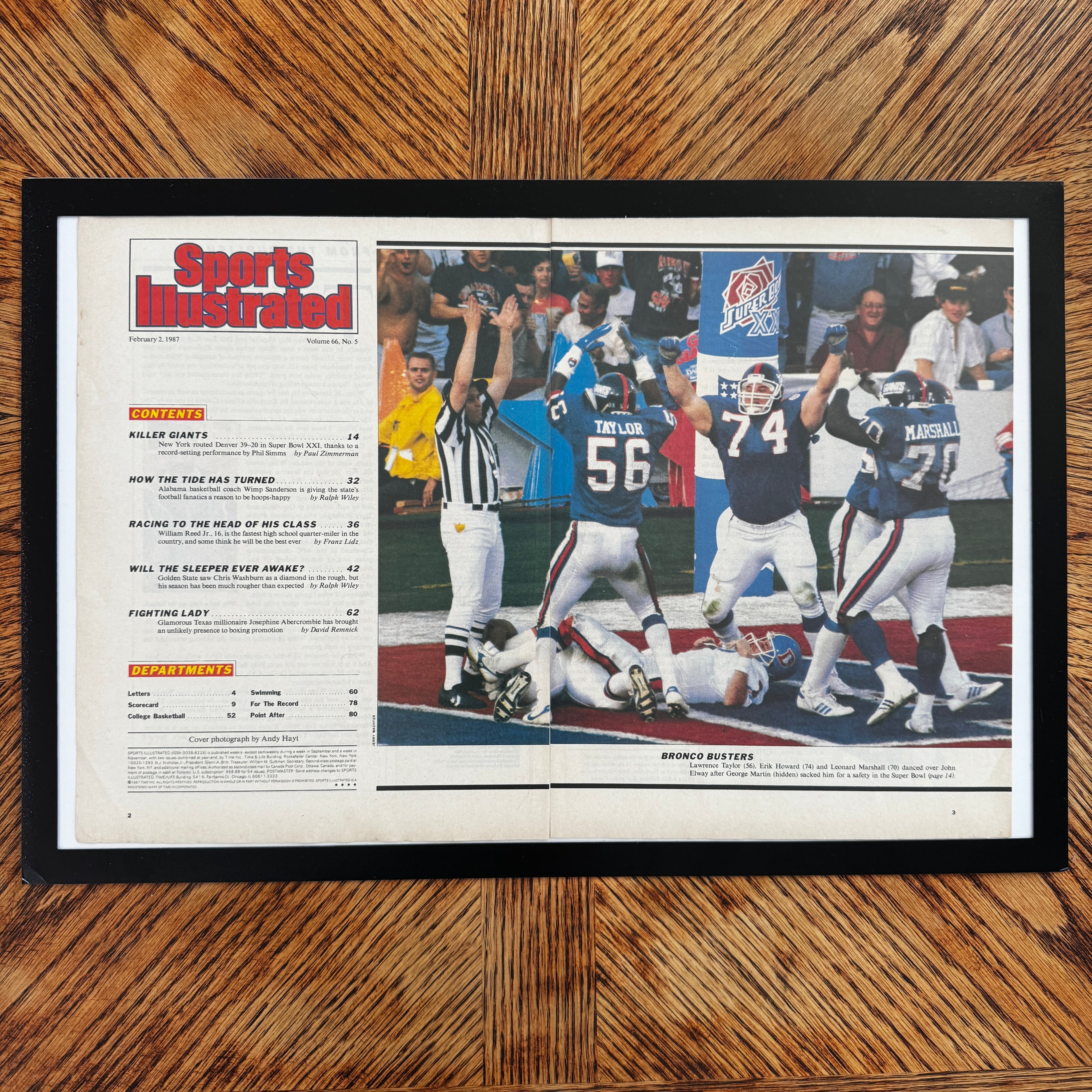 Lawrence Taylor Giants vintage magazine framed