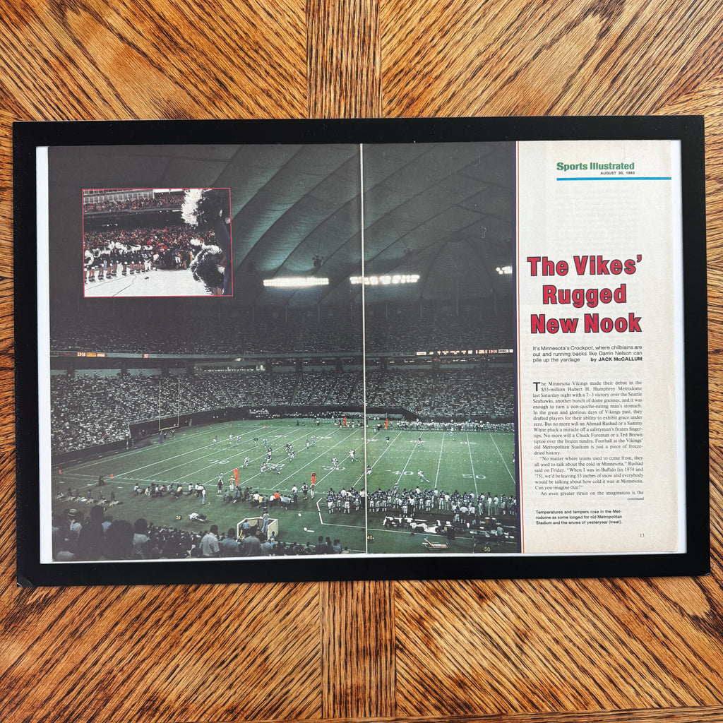 Vikings Metrodome vintage magazine framed