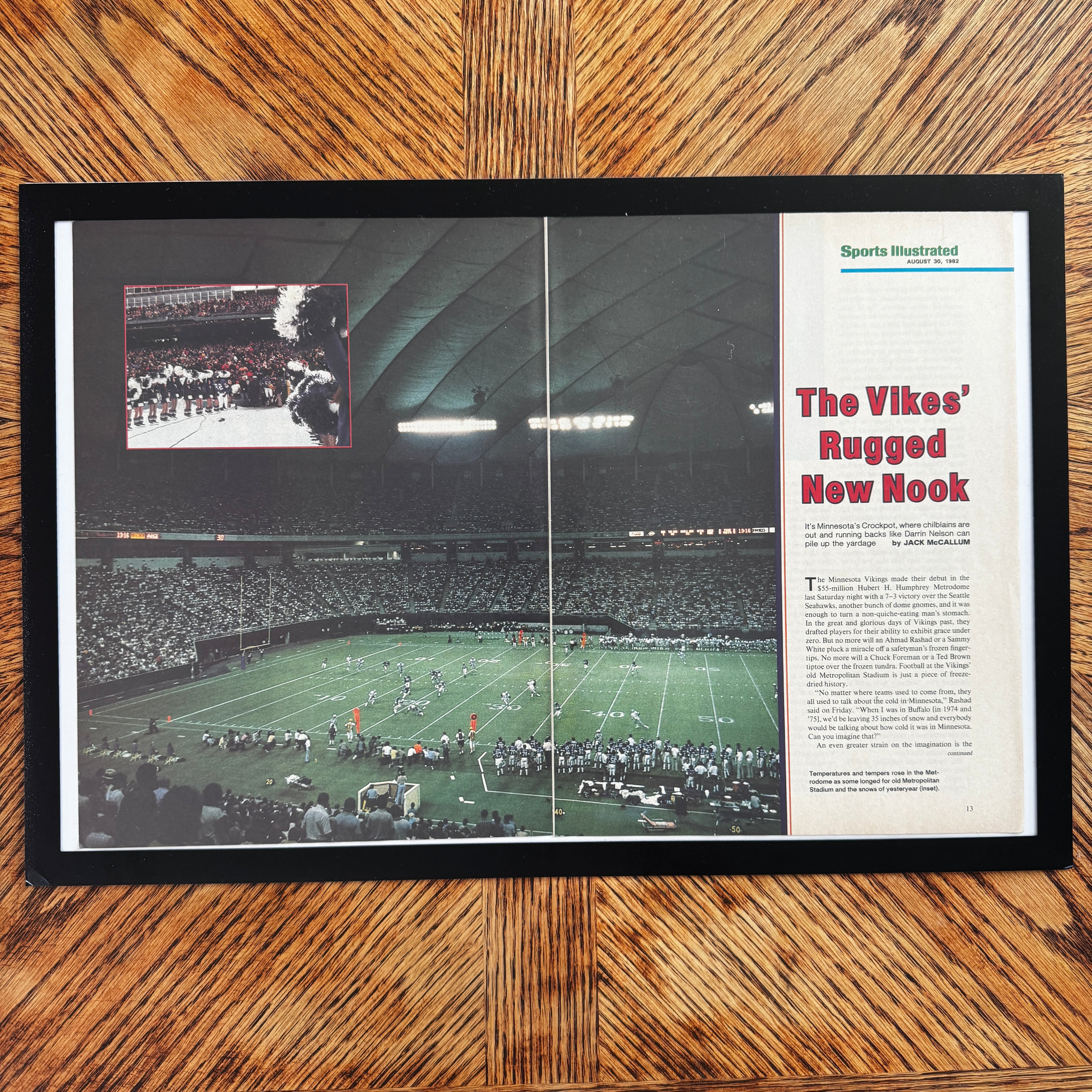 Vikings Metrodome vintage magazine framed