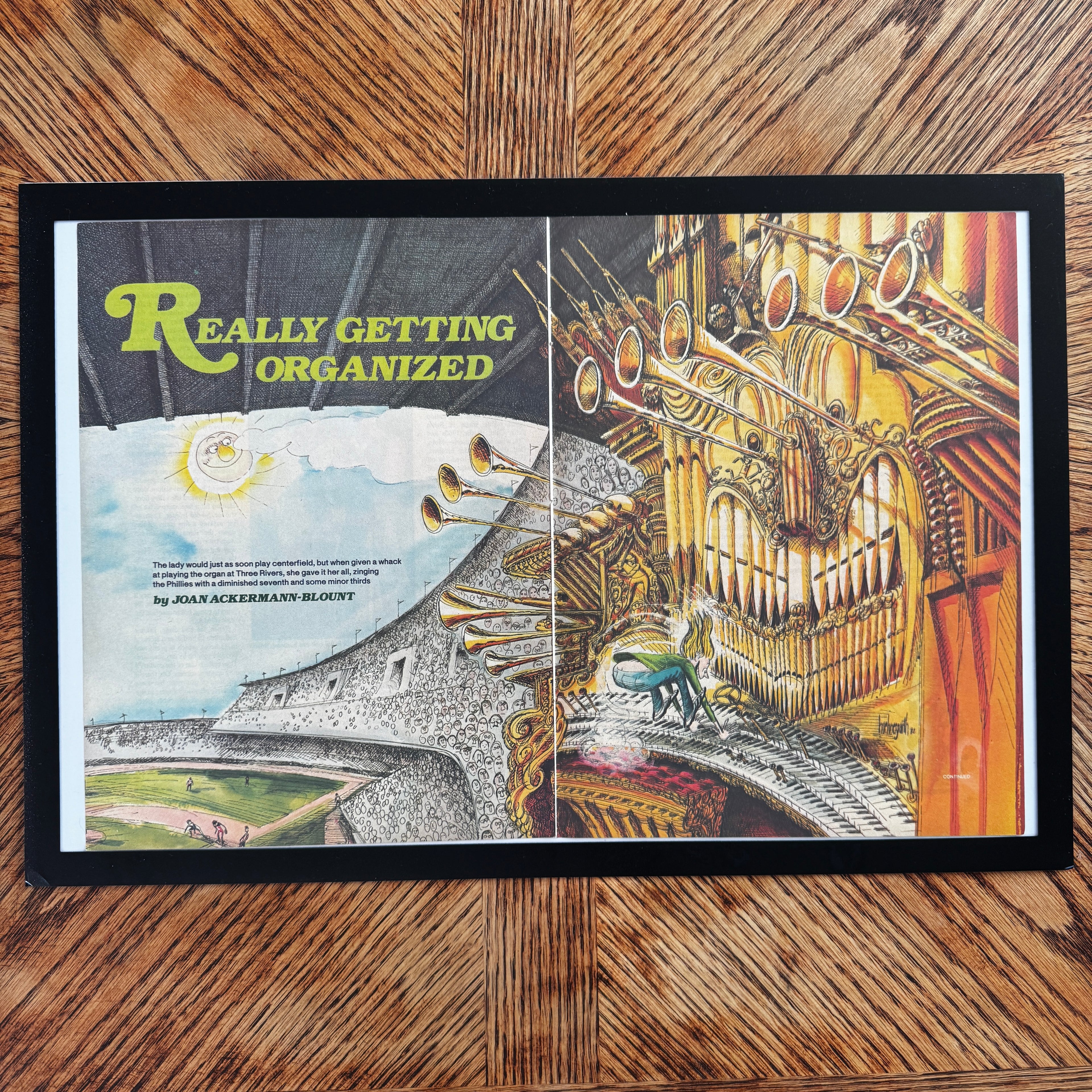 Really Getting Organized pipe organ vintage magazine framed