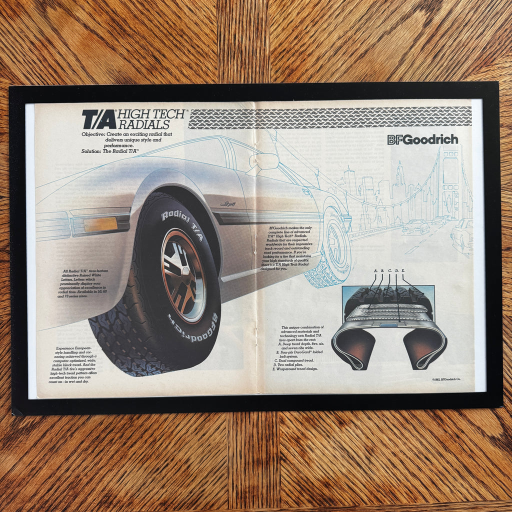 BFGoodrich T/A Radials vintage magazine ad framed