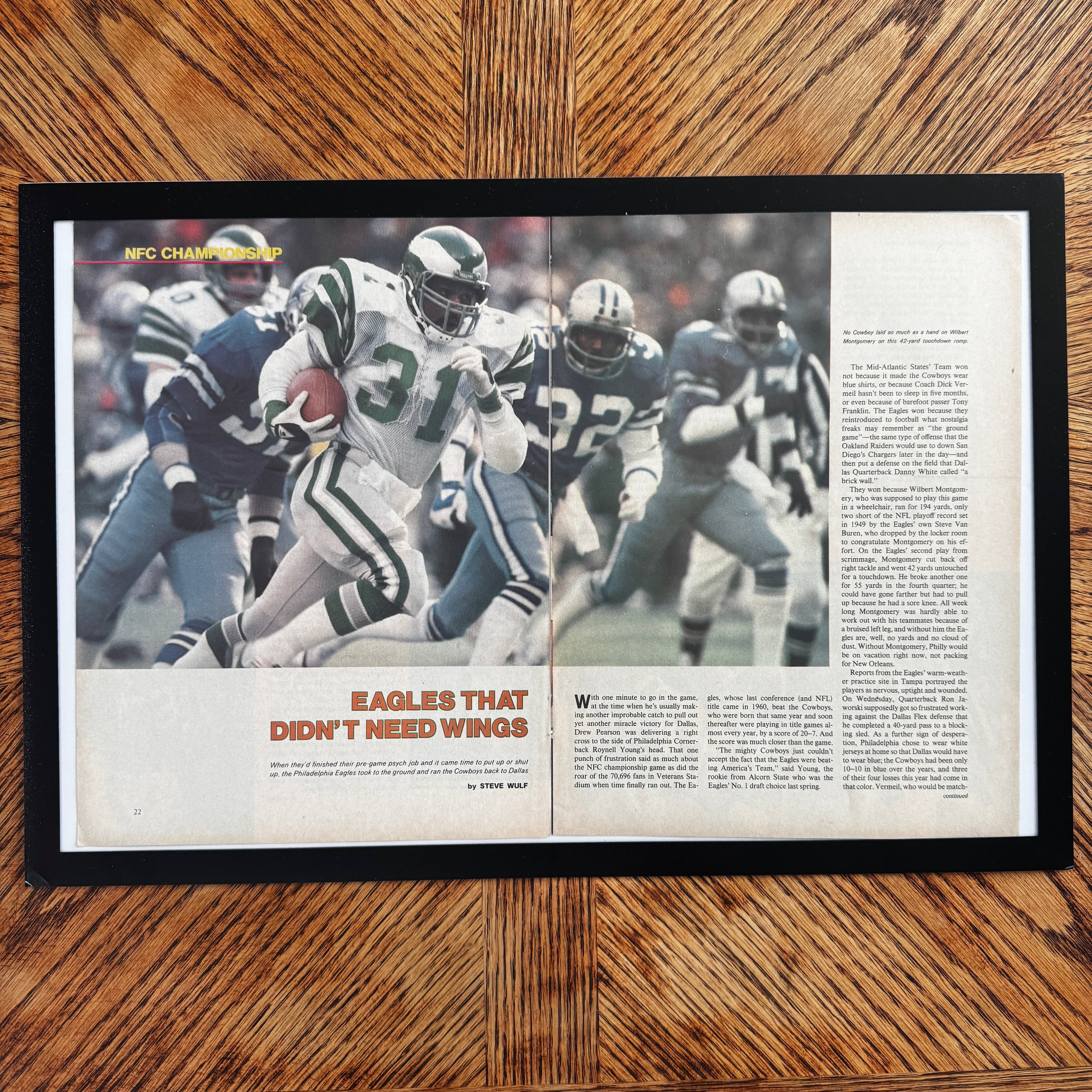 Eagles NFC Championship vintage NFL magazine framed