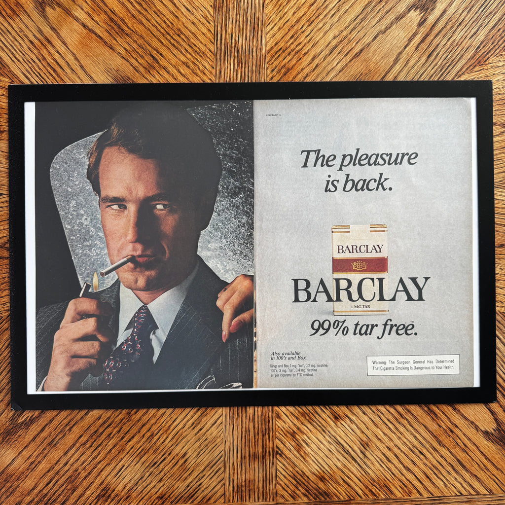 Barclay cigarettes vintage magazine ad framed