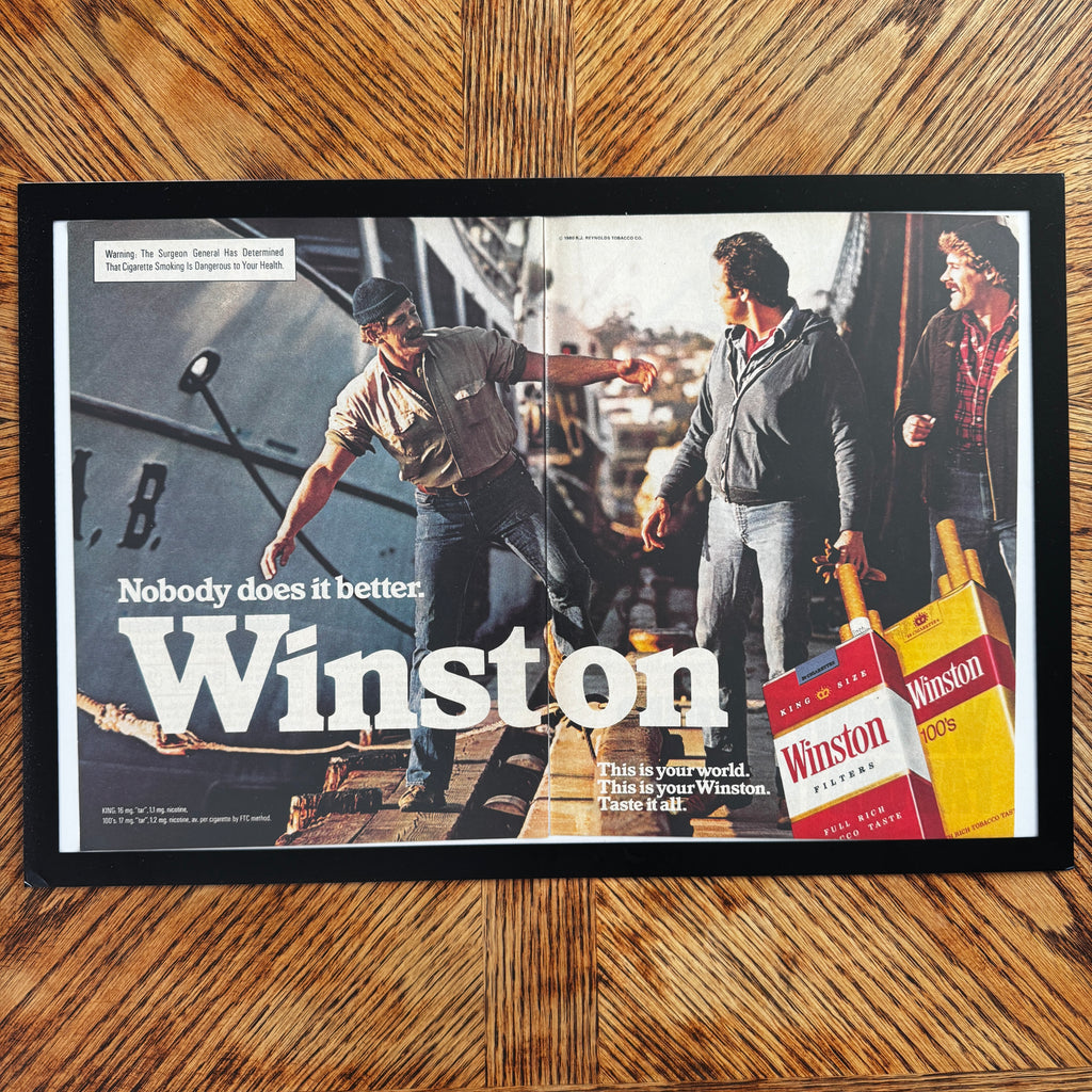 Winston cigarettes vintage magazine ad framed