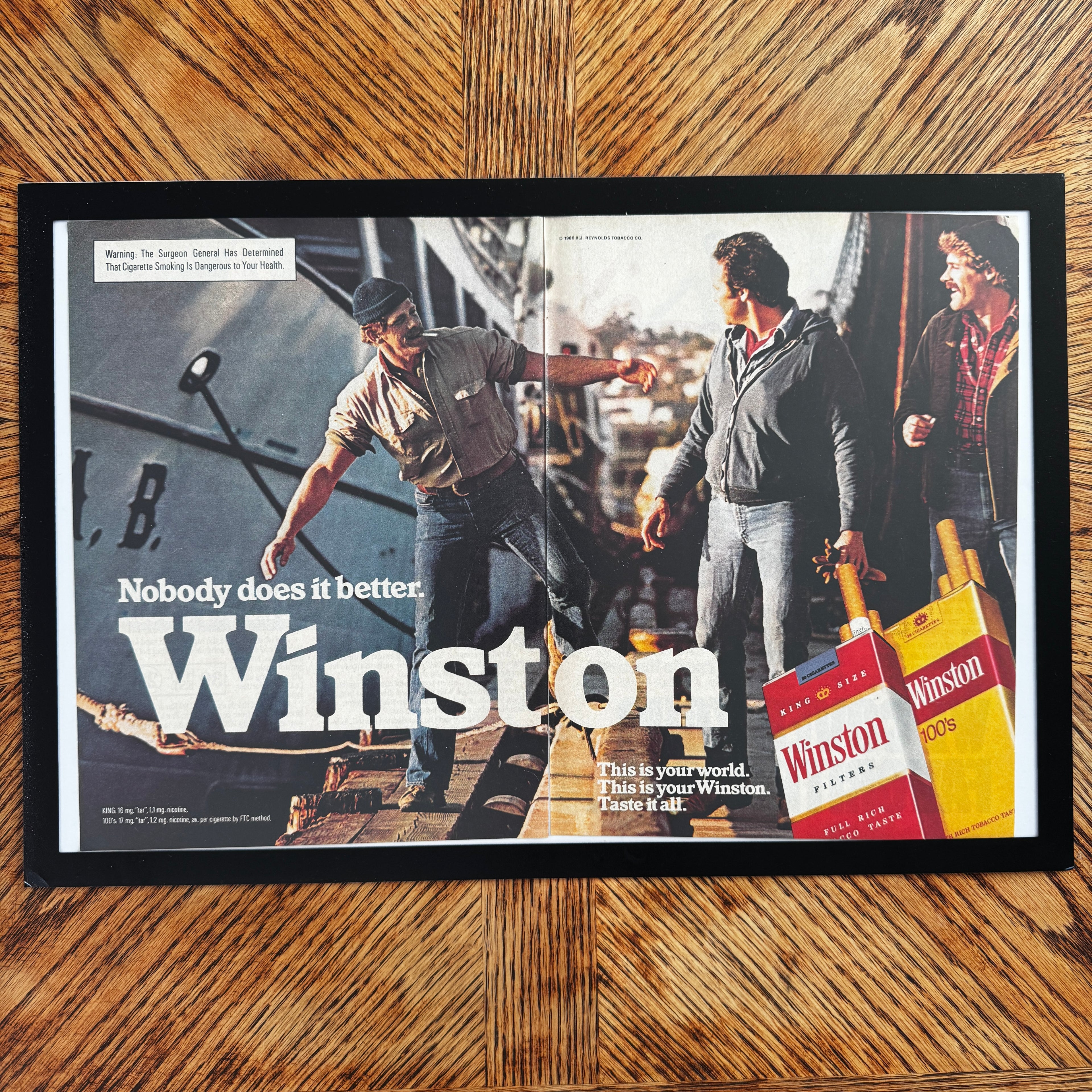Winston cigarettes vintage magazine ad framed