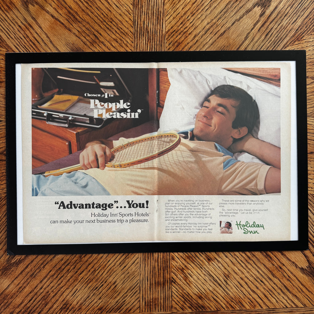 Holiday Inn Advantage You vintage magazine ad framed