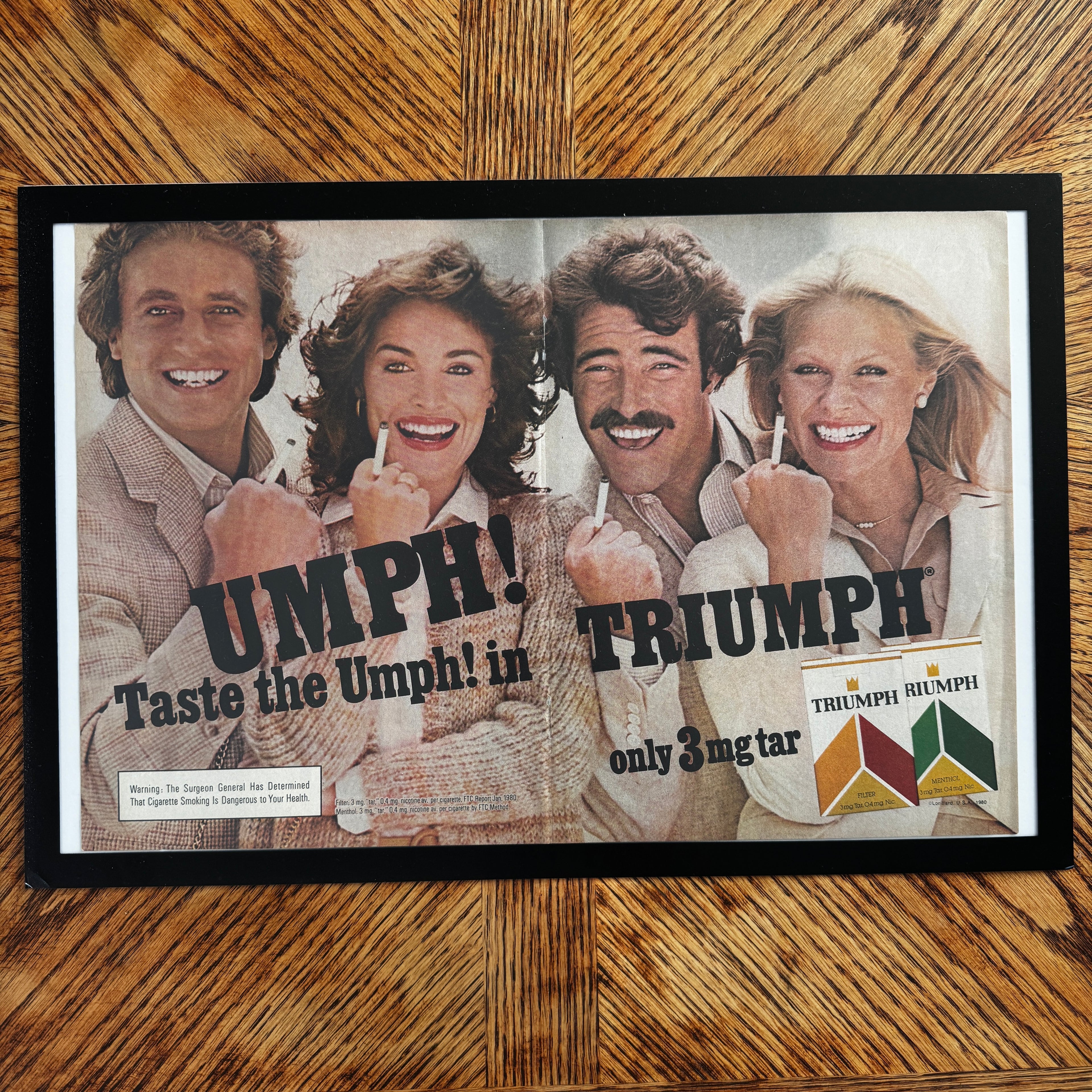 Triumph cigarettes vintage magazine ad framed