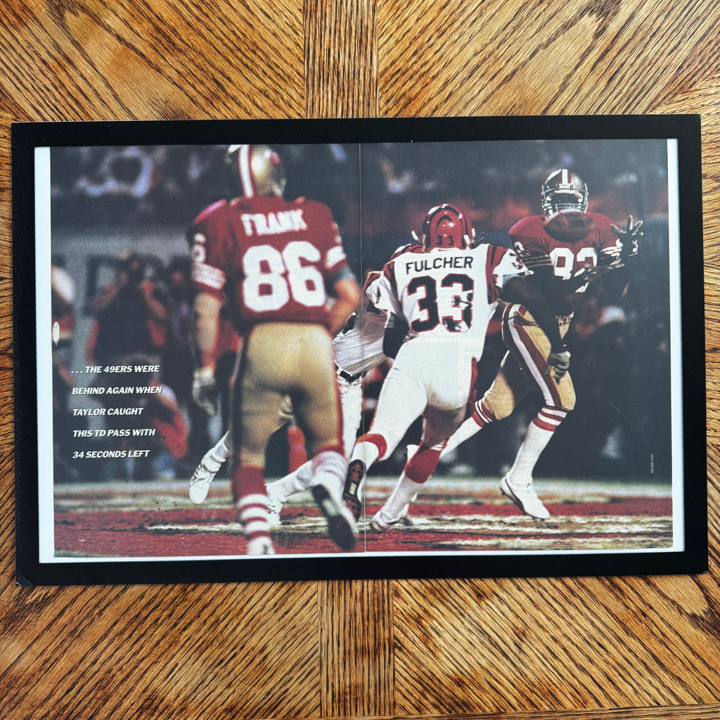 49ers John Taylor Super Bowl XXIII vintage magazine framed