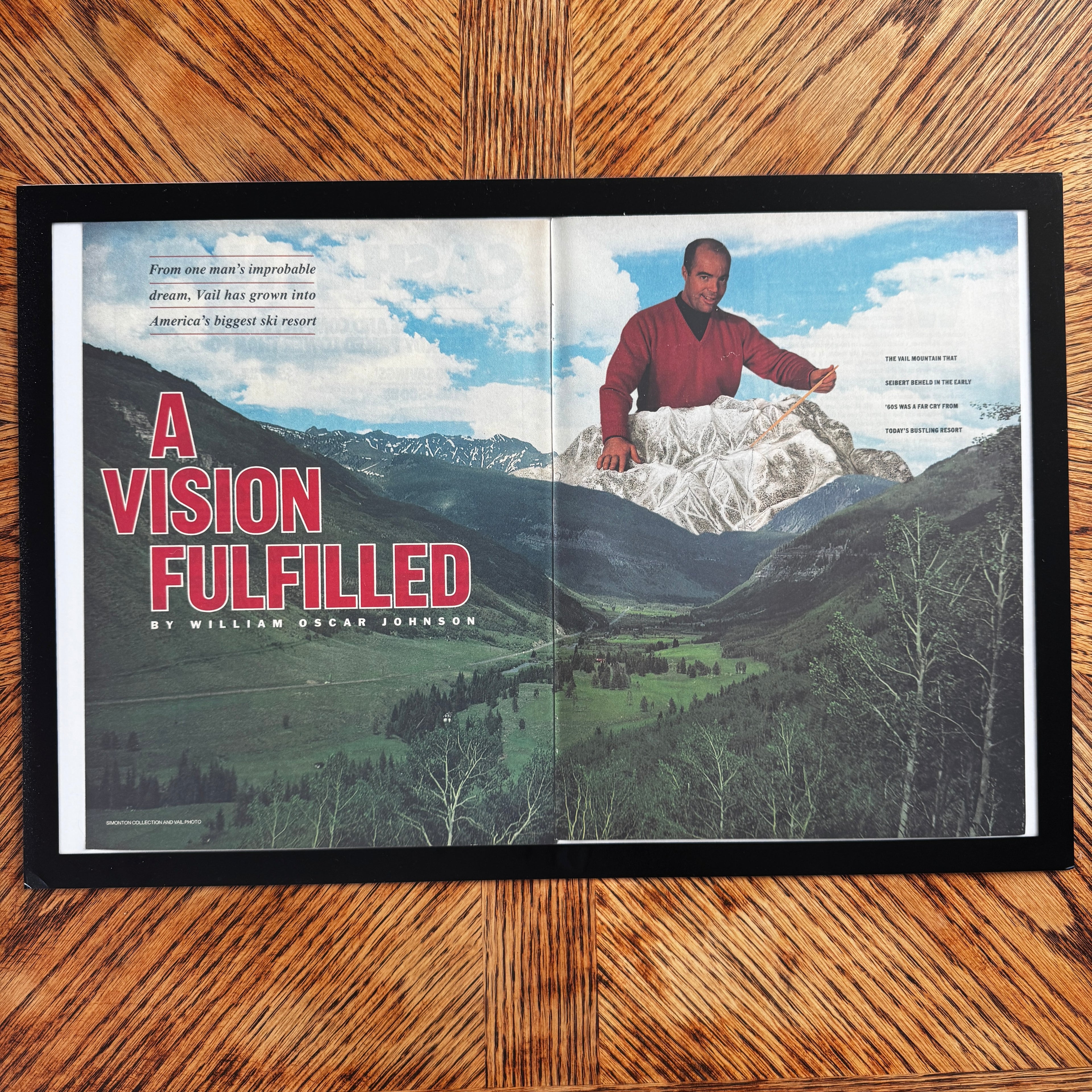 A Vision Fulfilled ski resort vintage magazine framed