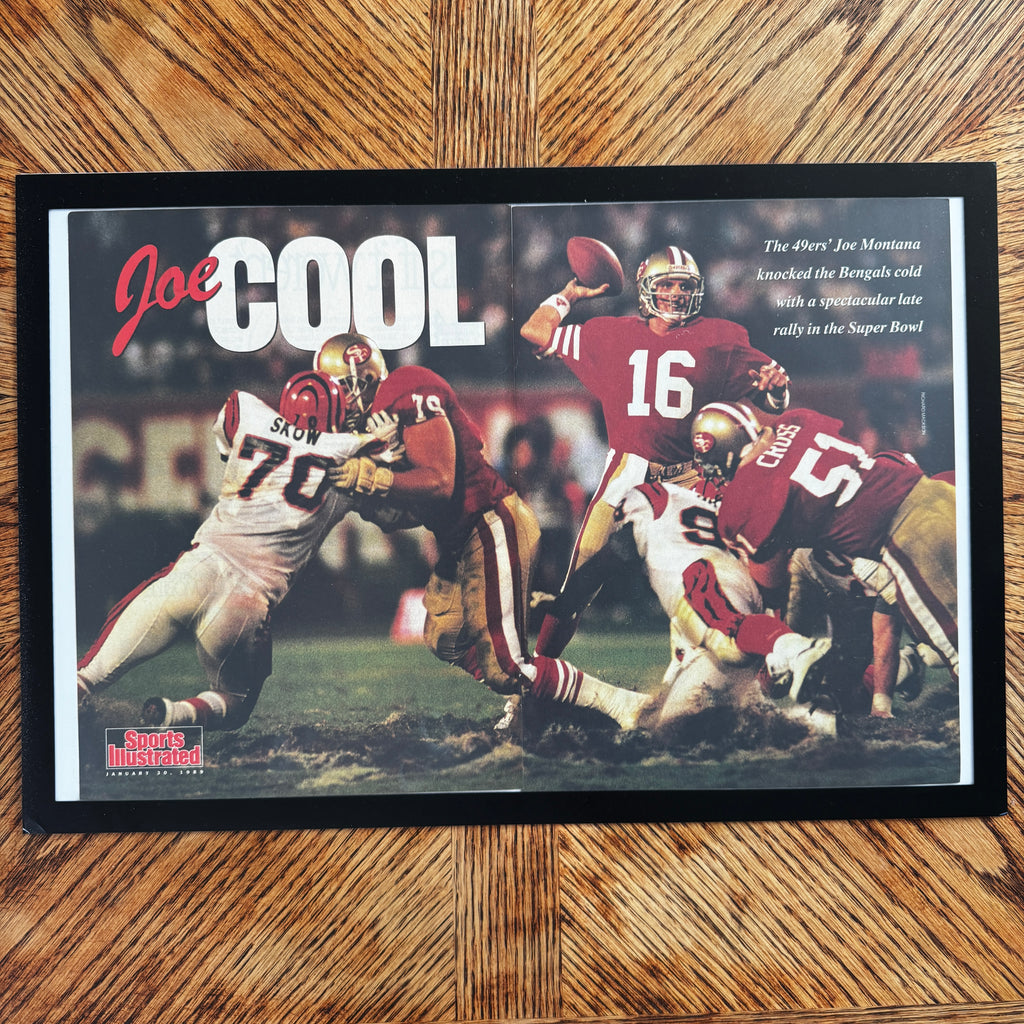Joe Montana Joe Cool 49ers Super Bowl vintage magazine framed