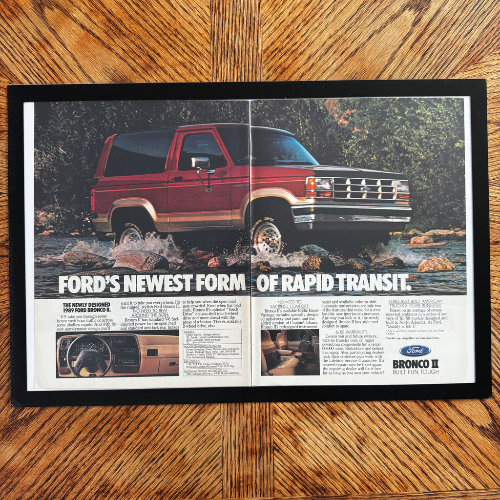 Ford Bronco II vintage magazine truck ad framed