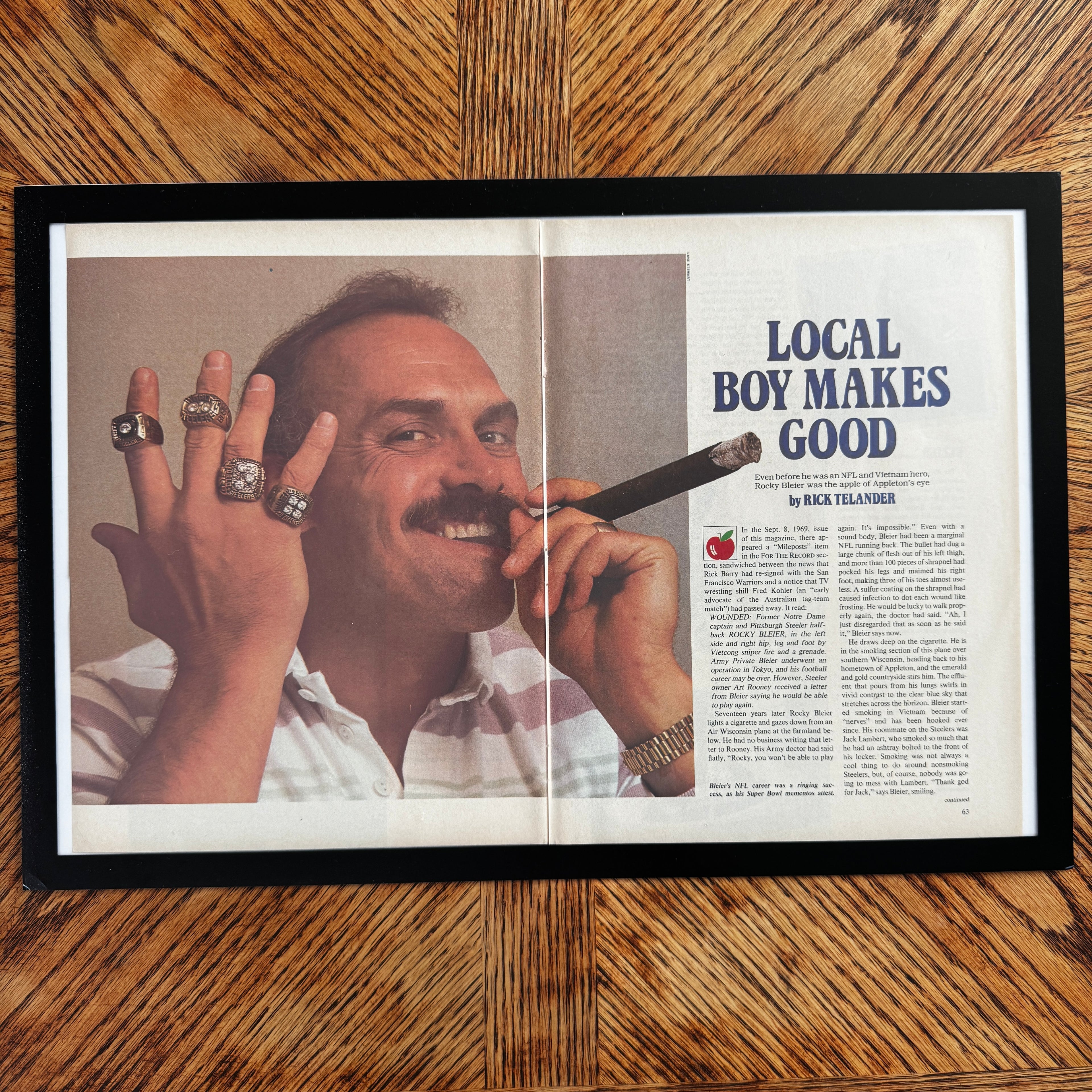 Local Boy Makes Good vintage magazine framed