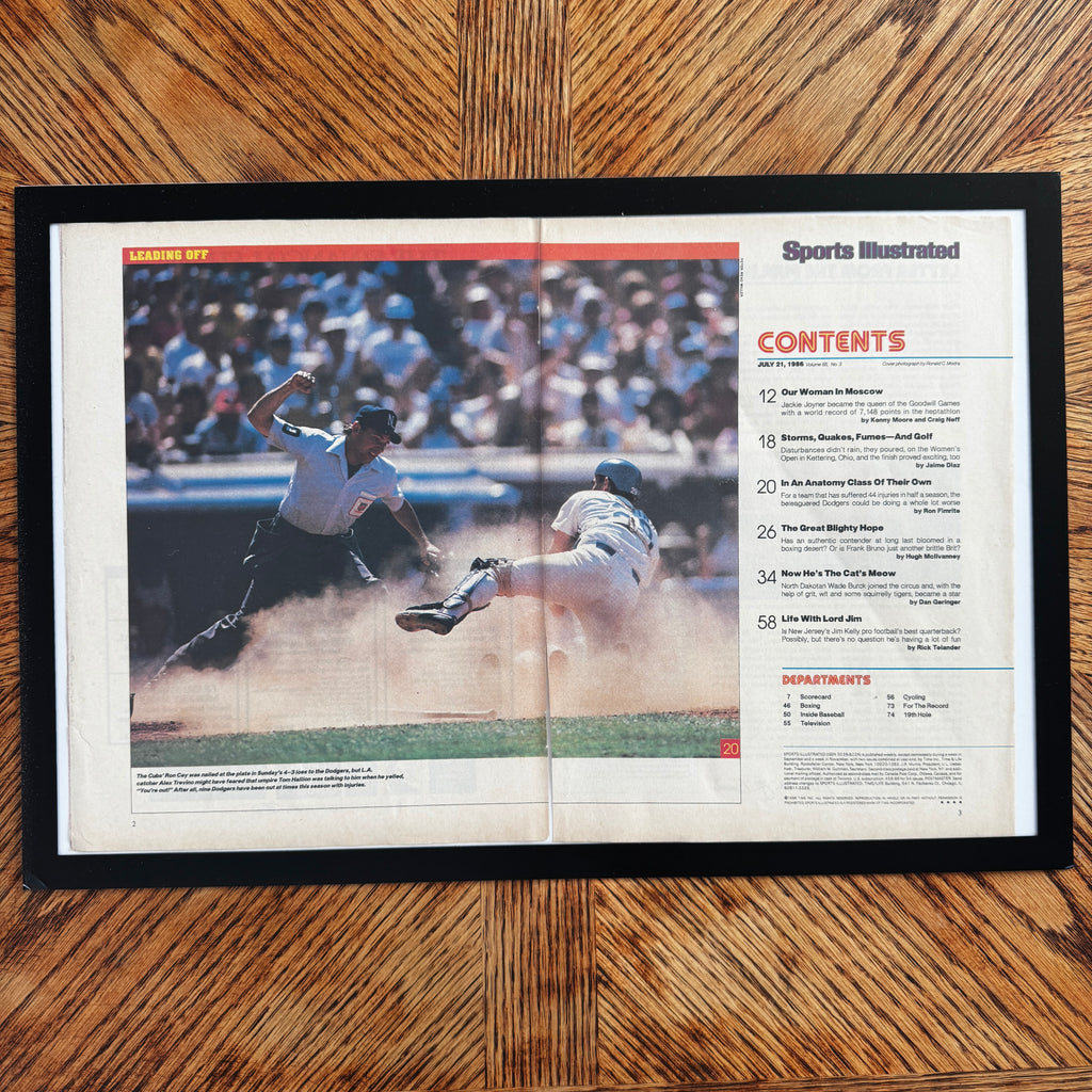 Sports Illustrated baseball contents vintage magazine framed
