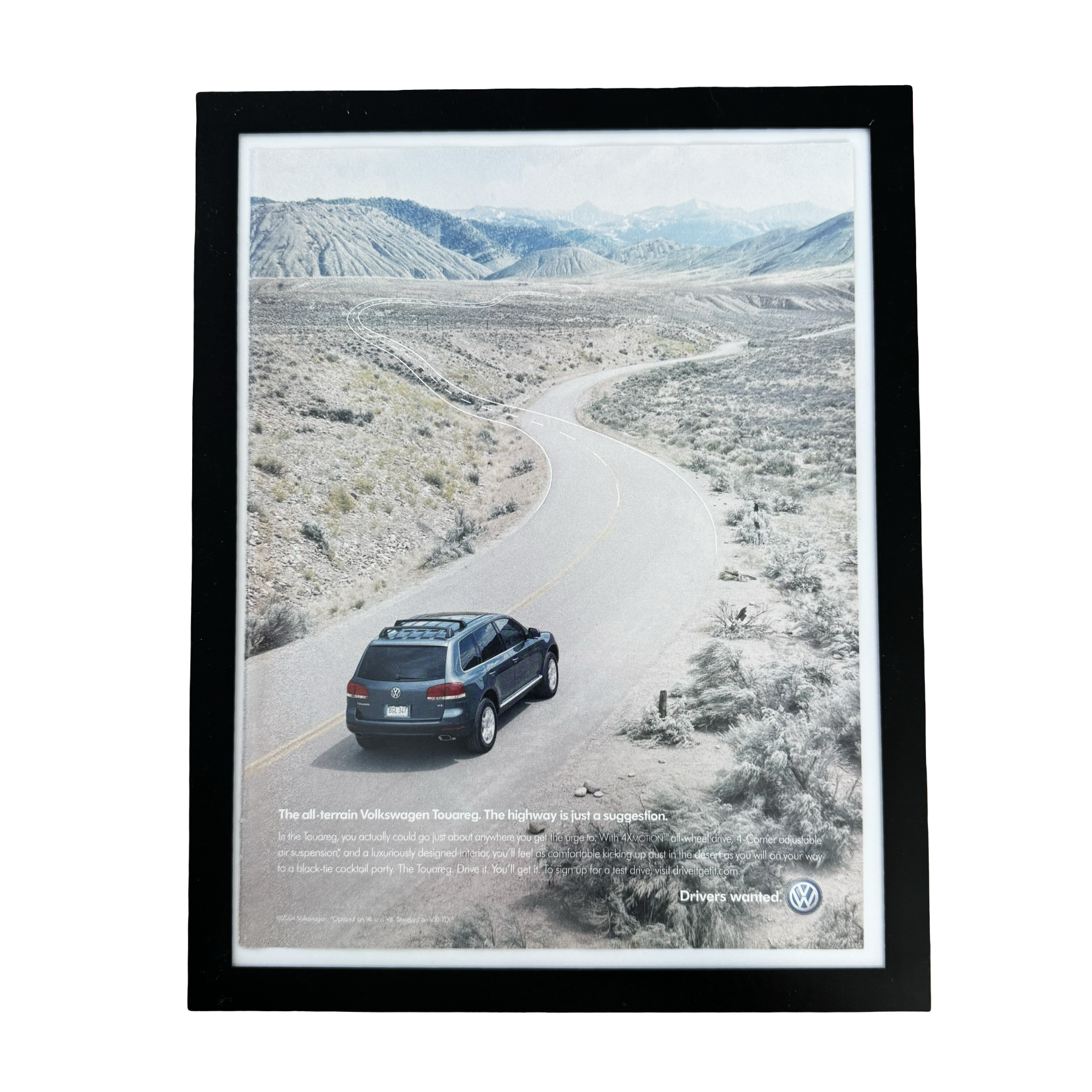 Volkswagen Touareg Highway Is Just A Suggestion Framed Vintage Magazine Ad