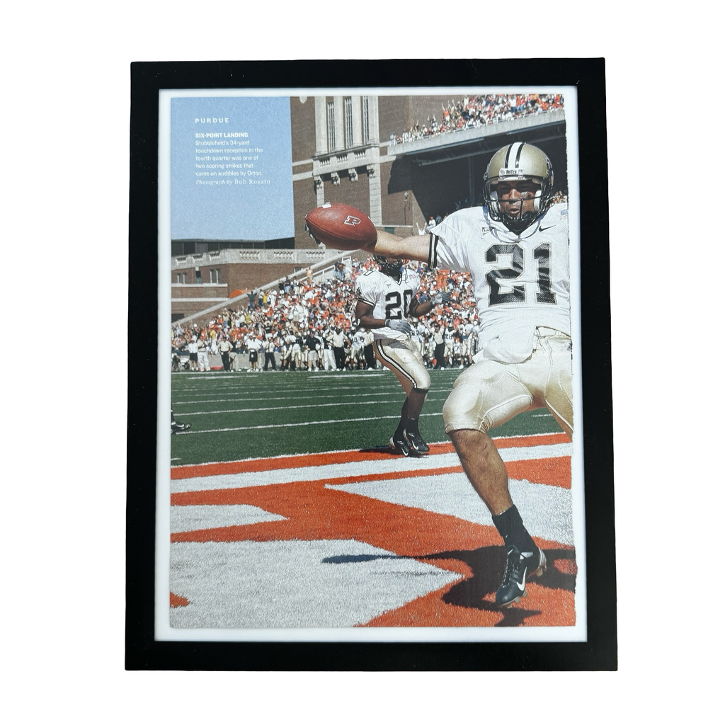 Taylor Stubblefield Purdue Touchdown Catch Framed Vintage Magazine Photo
