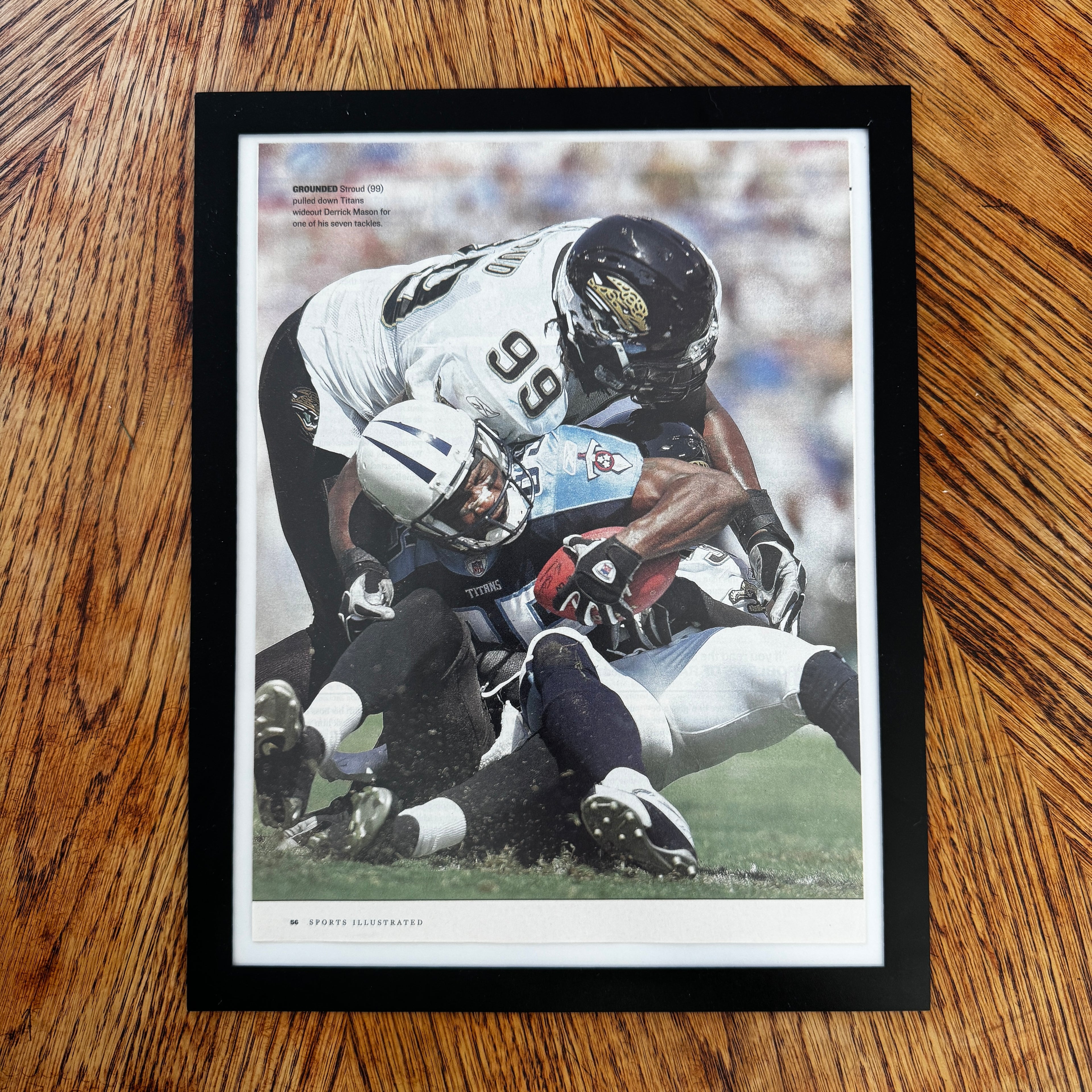 Marcus Stroud Jaguars Derrick Mason Titans NFL Framed Vintage Magazine Photo