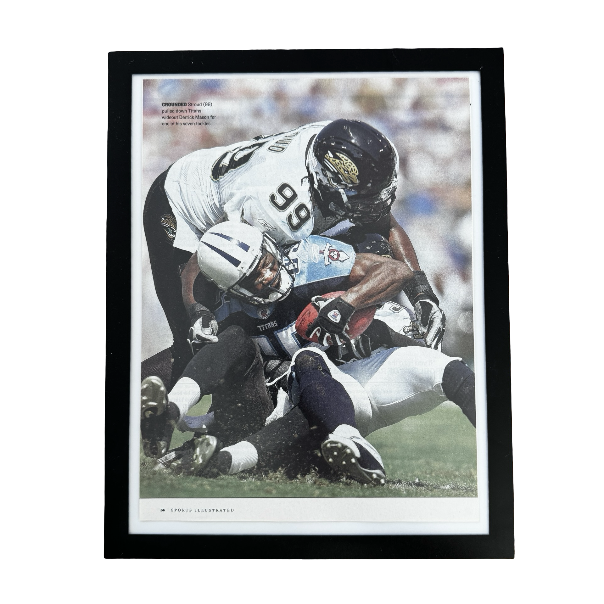 Marcus Stroud Jaguars Derrick Mason Titans NFL Framed Vintage Magazine Photo