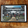 Framed vintage Reebok NFL There Goes The Neighborhood double page magazine ad