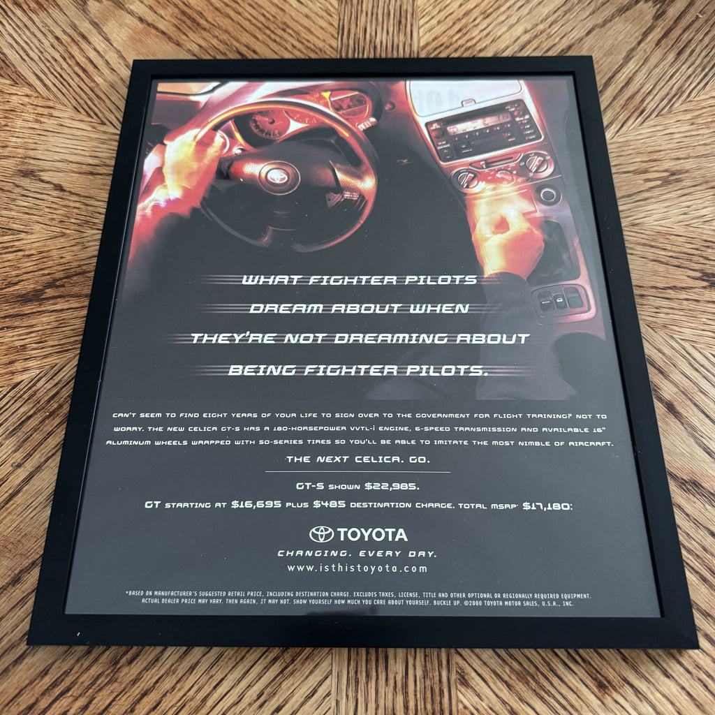 Vintage Toyota Fighter Pilots Dream Car Ad 10x12 Framed Magazine Print