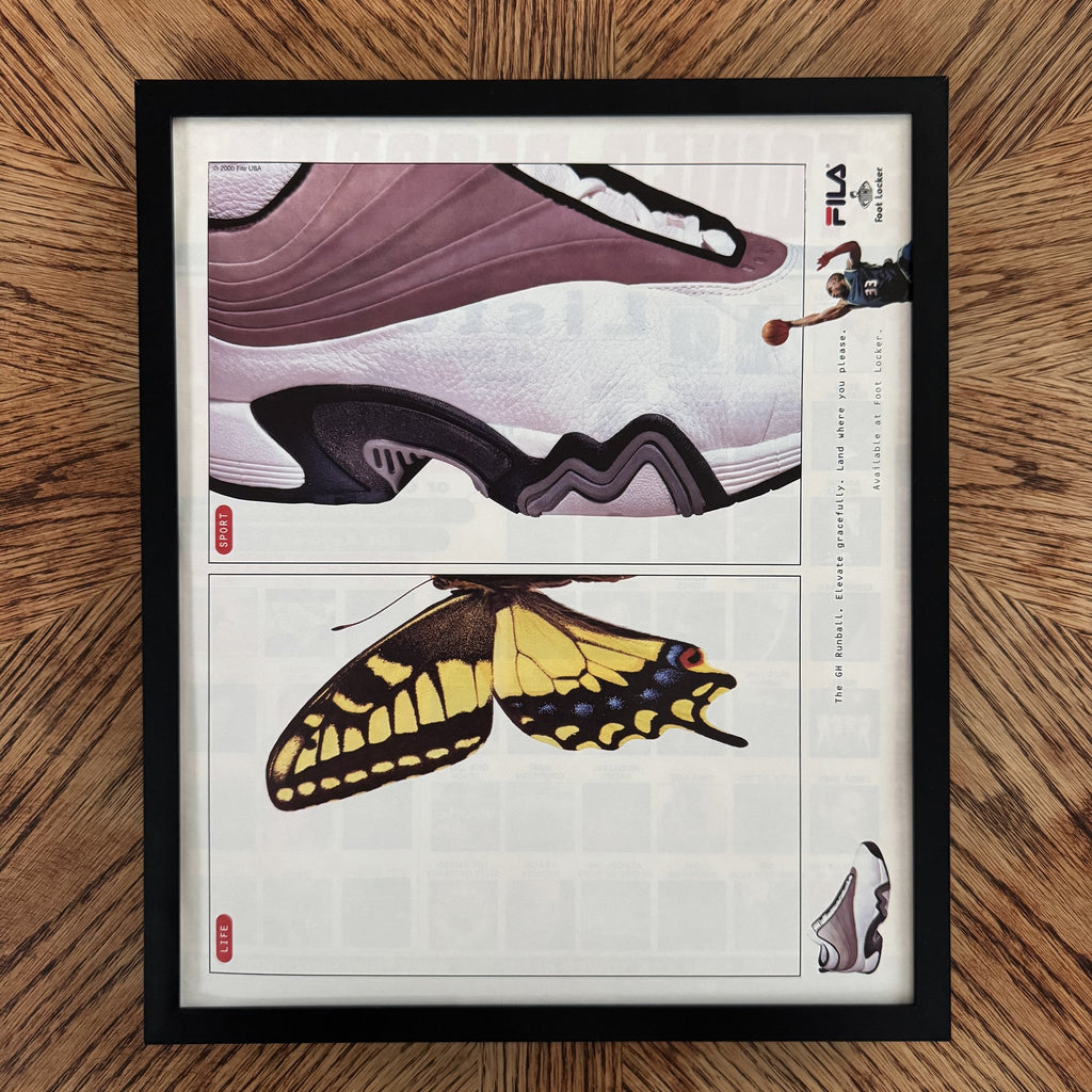 Vintage FILA Sneakers Butterfly Ad 10x12 Framed Magazine Print