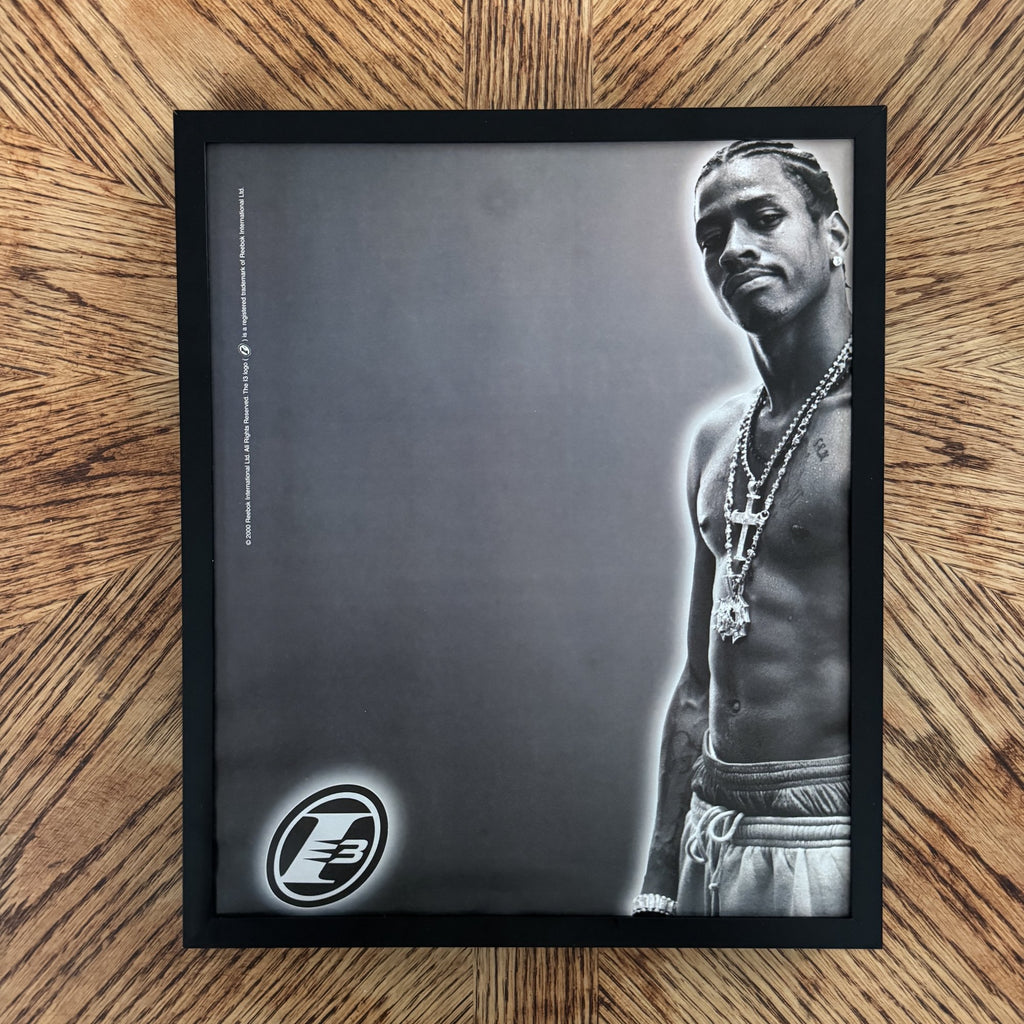 Vintage Allen Iverson Reebok I3 Ad 10x12 Framed Magazine Print