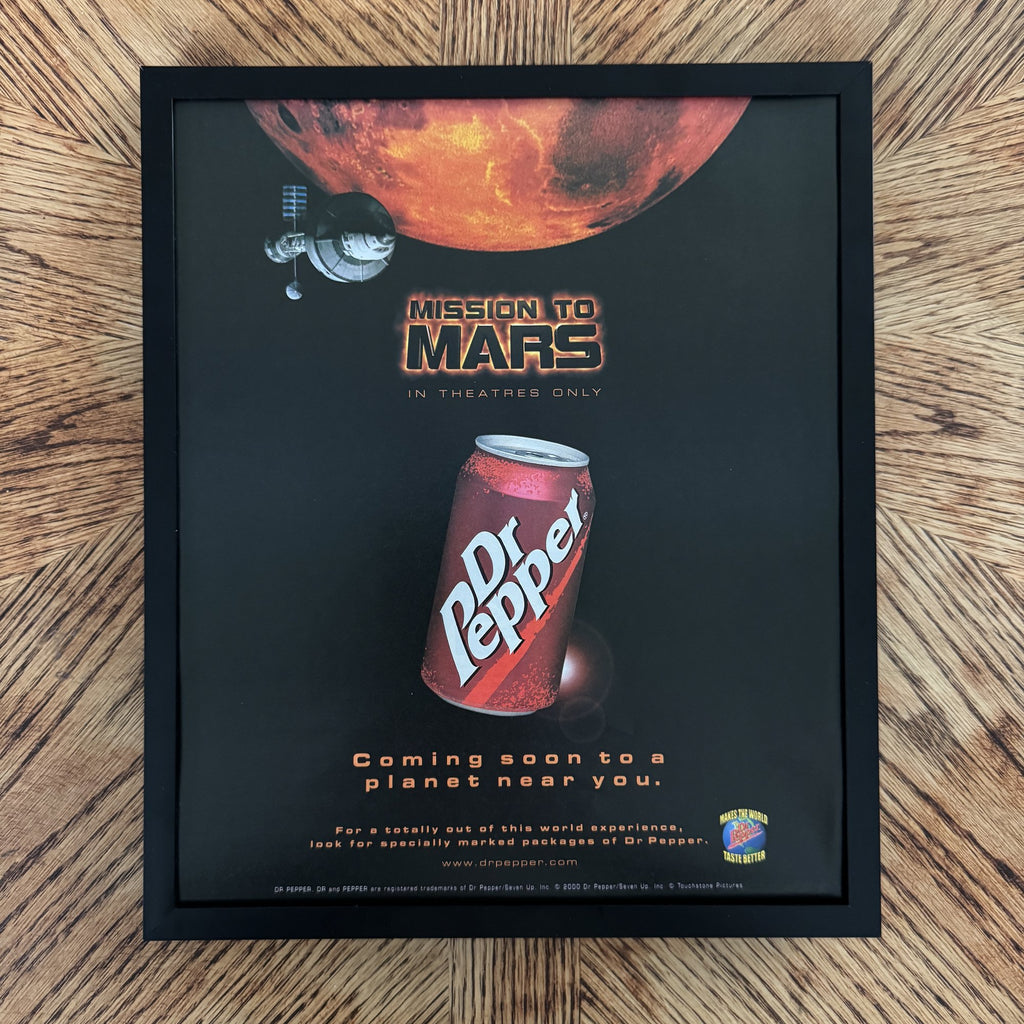 Vintage Dr Pepper Hold On To Mars Soda Ad 10x12 Framed Magazine Print