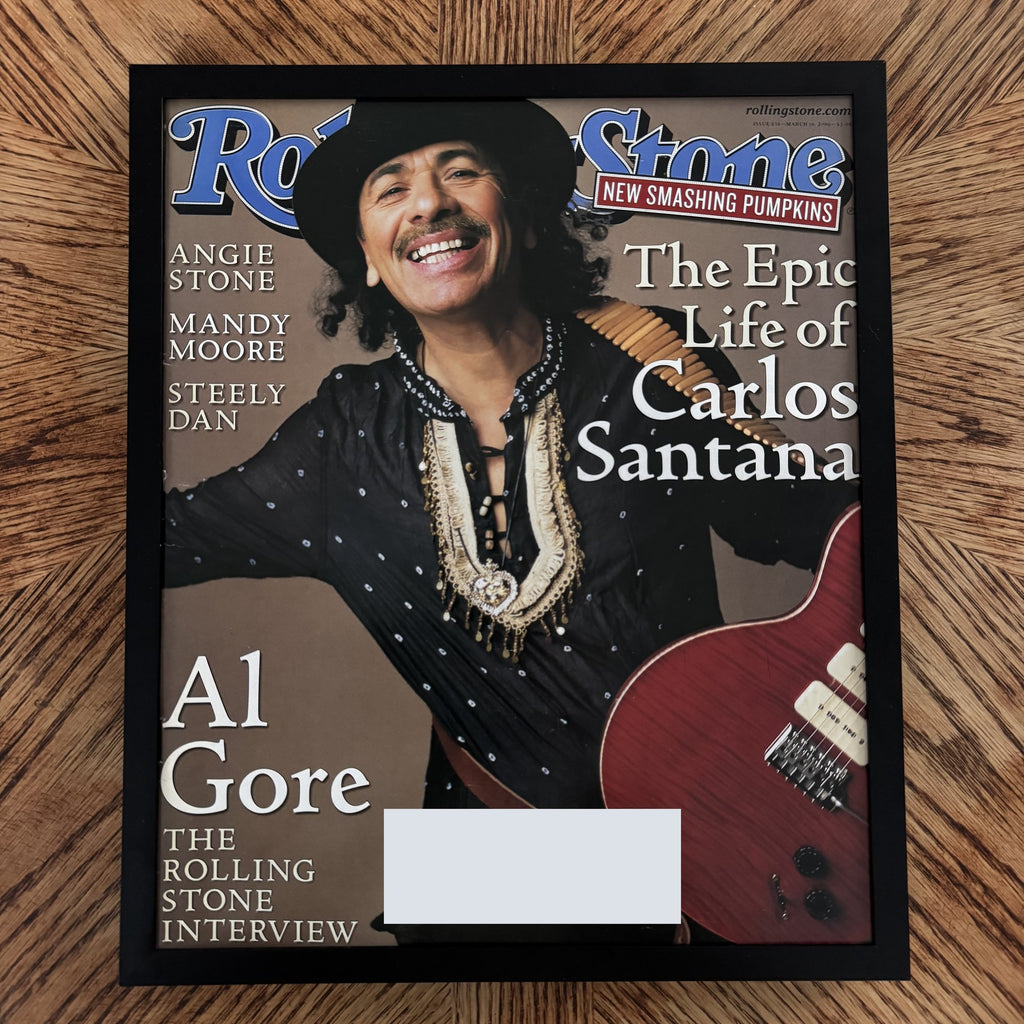 Vintage Carlos Santana Rolling Stone Cover 10x12 Framed Magazine Print