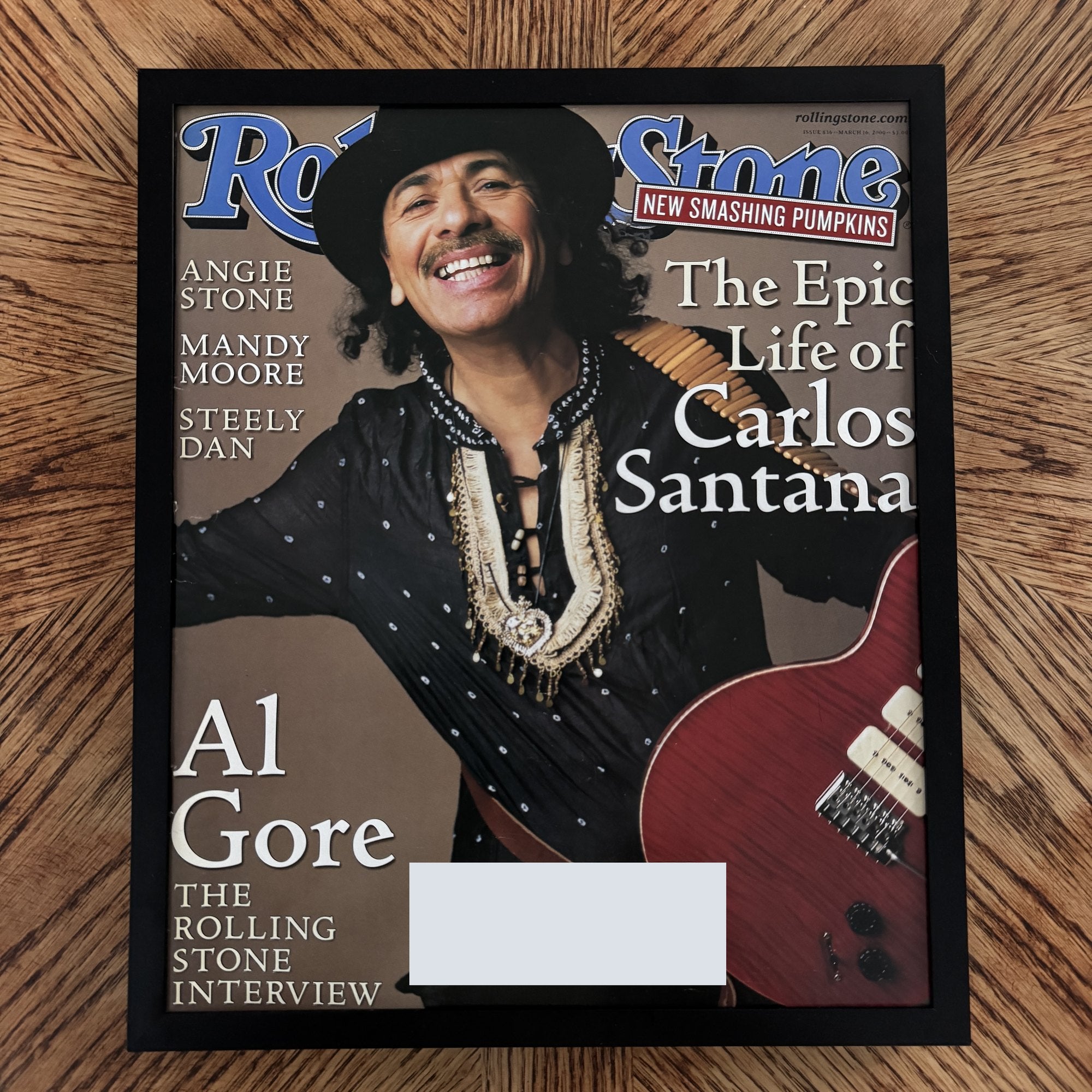 Vintage Carlos Santana Rolling Stone Cover 10x12 Framed Magazine Print