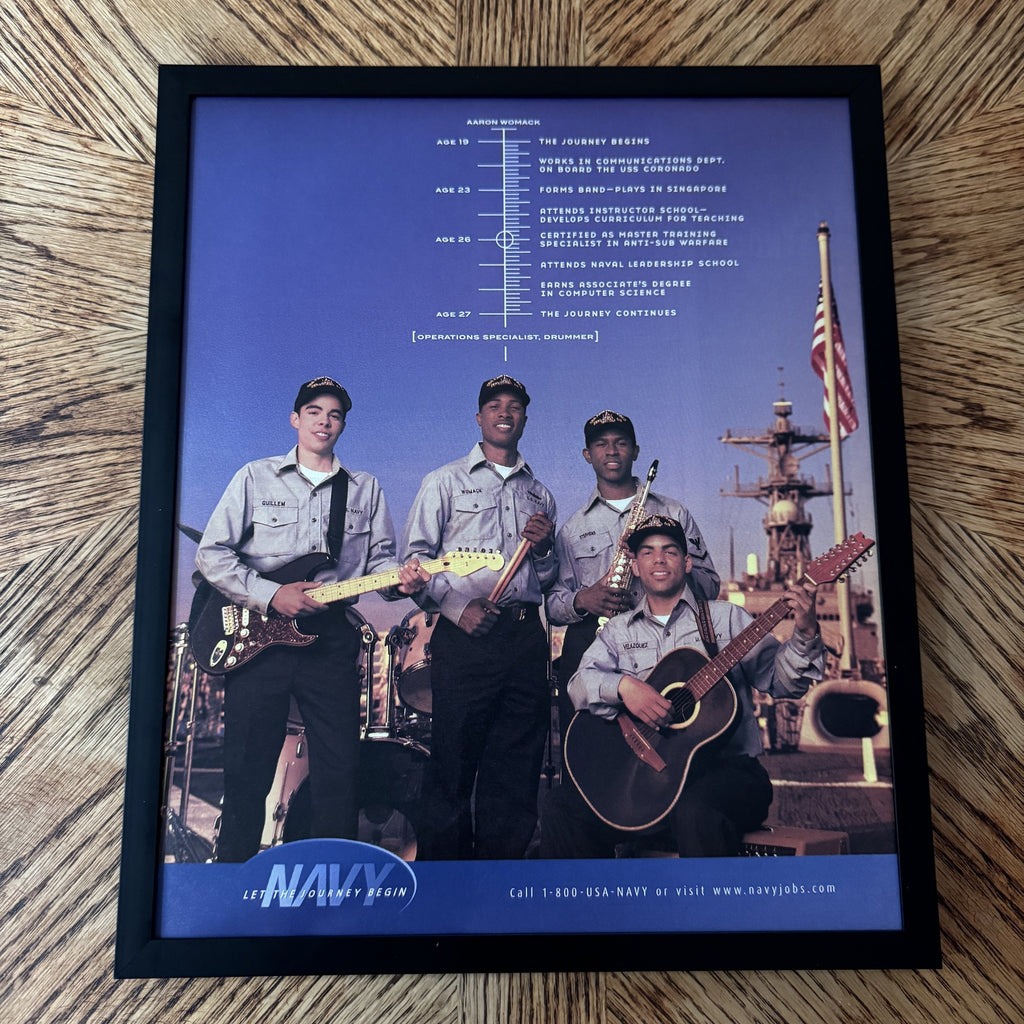 Vintage US Navy Band Recruiting Ad 10x12 Framed Magazine Print
