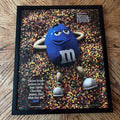 Vintage M&M's Blue Character Candy Ad 10x12 Framed Magazine Print