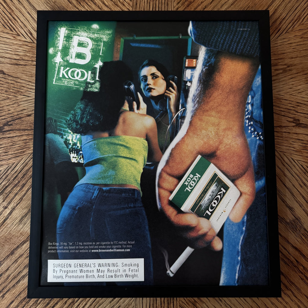 Vintage Kool Phone Booth Cigarette Ad 10x12 Framed Magazine Print