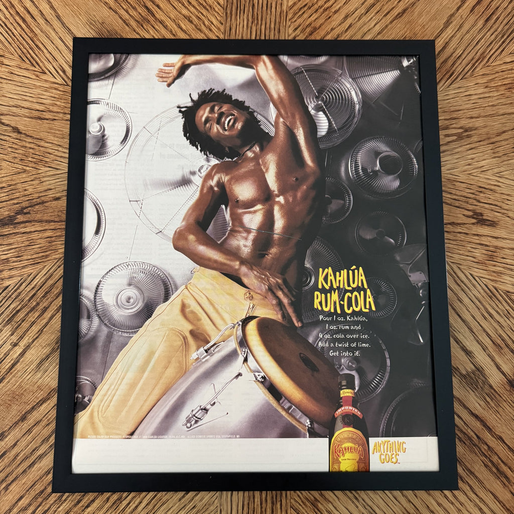 Vintage Kahlua Rum and Cola Cocktail Ad 10x12 Framed Magazine Print