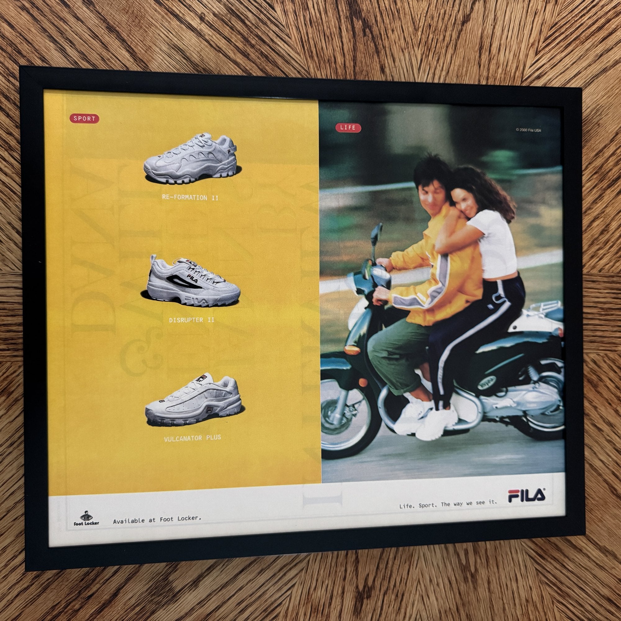 Vintage FILA Sport Life Sneaker Scooter Ad 10x12 Framed Magazine Print