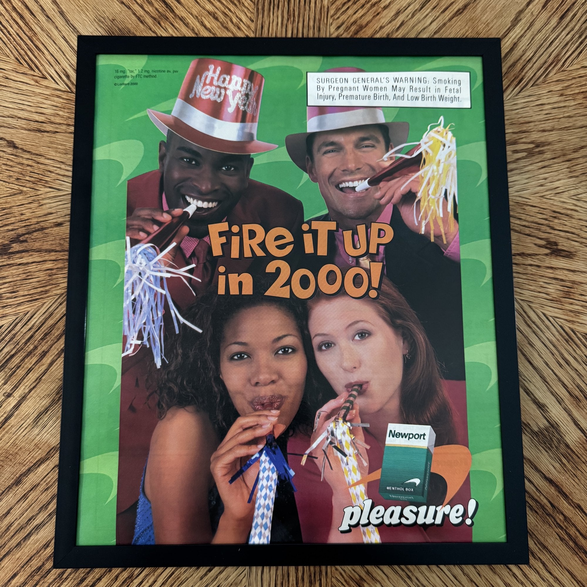 Vintage Newport Fire It Up in 2000 Cigarette Ad 10x12 Framed Magazine Print