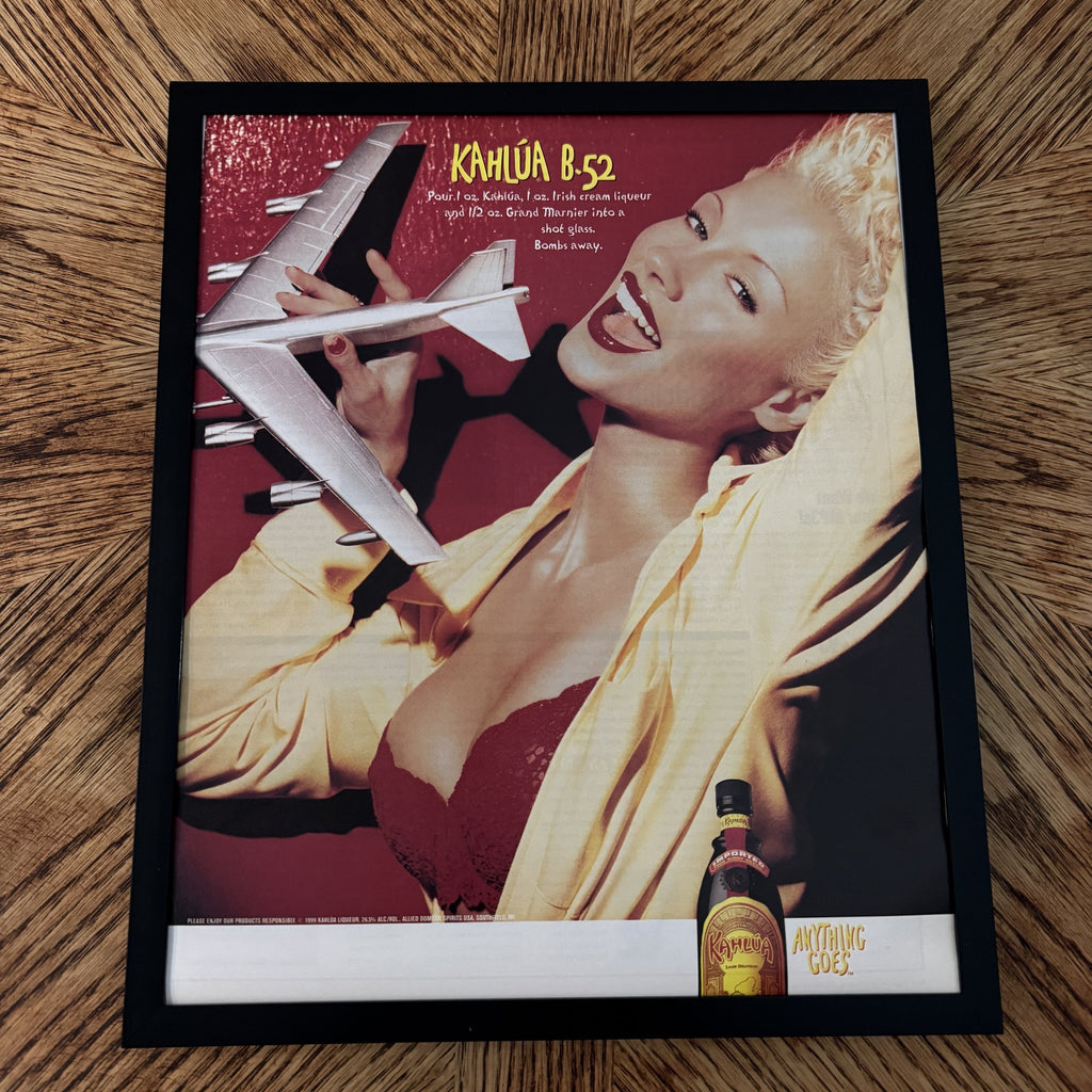 Vintage Kahlua B-52 Cocktail Recipe Ad 10x12 Framed Magazine Print