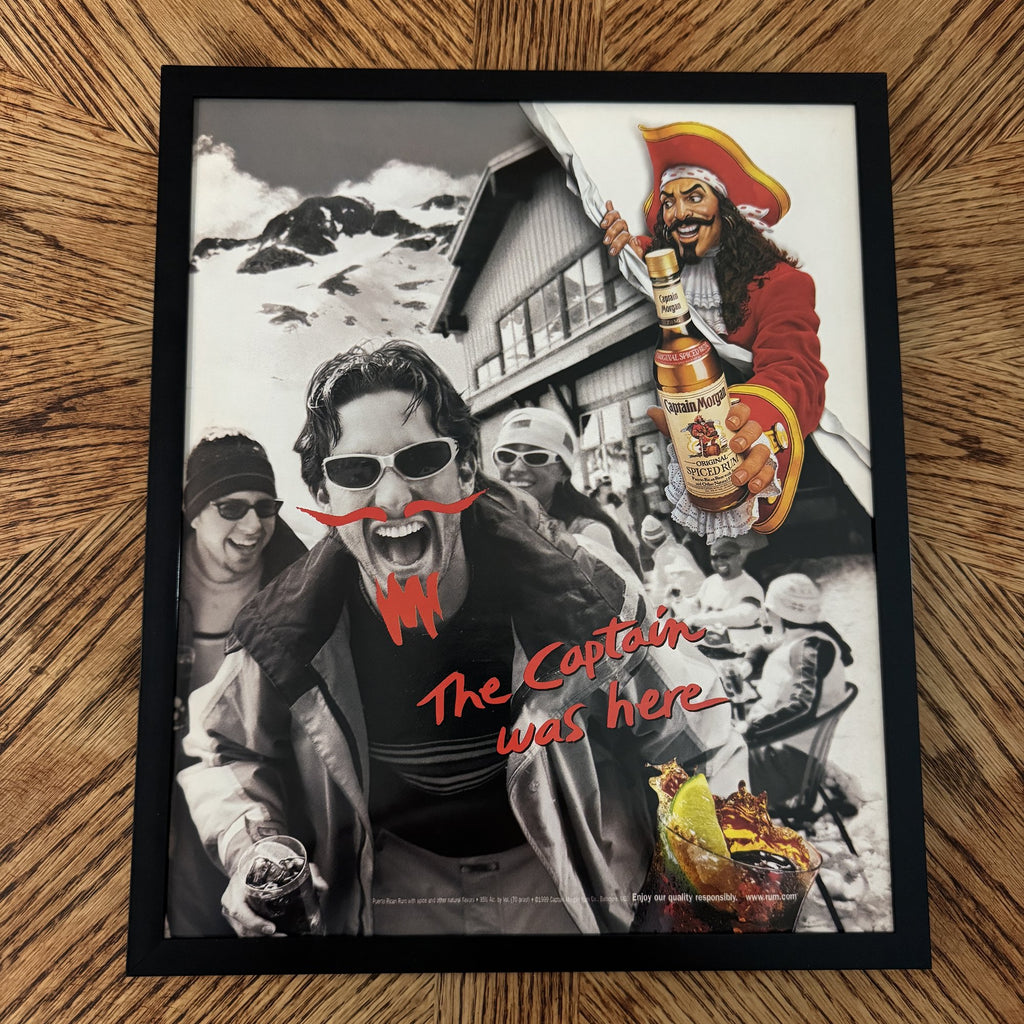 Vintage Captain Morgan The Captain Was Here Rum Ad 10x12 Framed Magazine Print