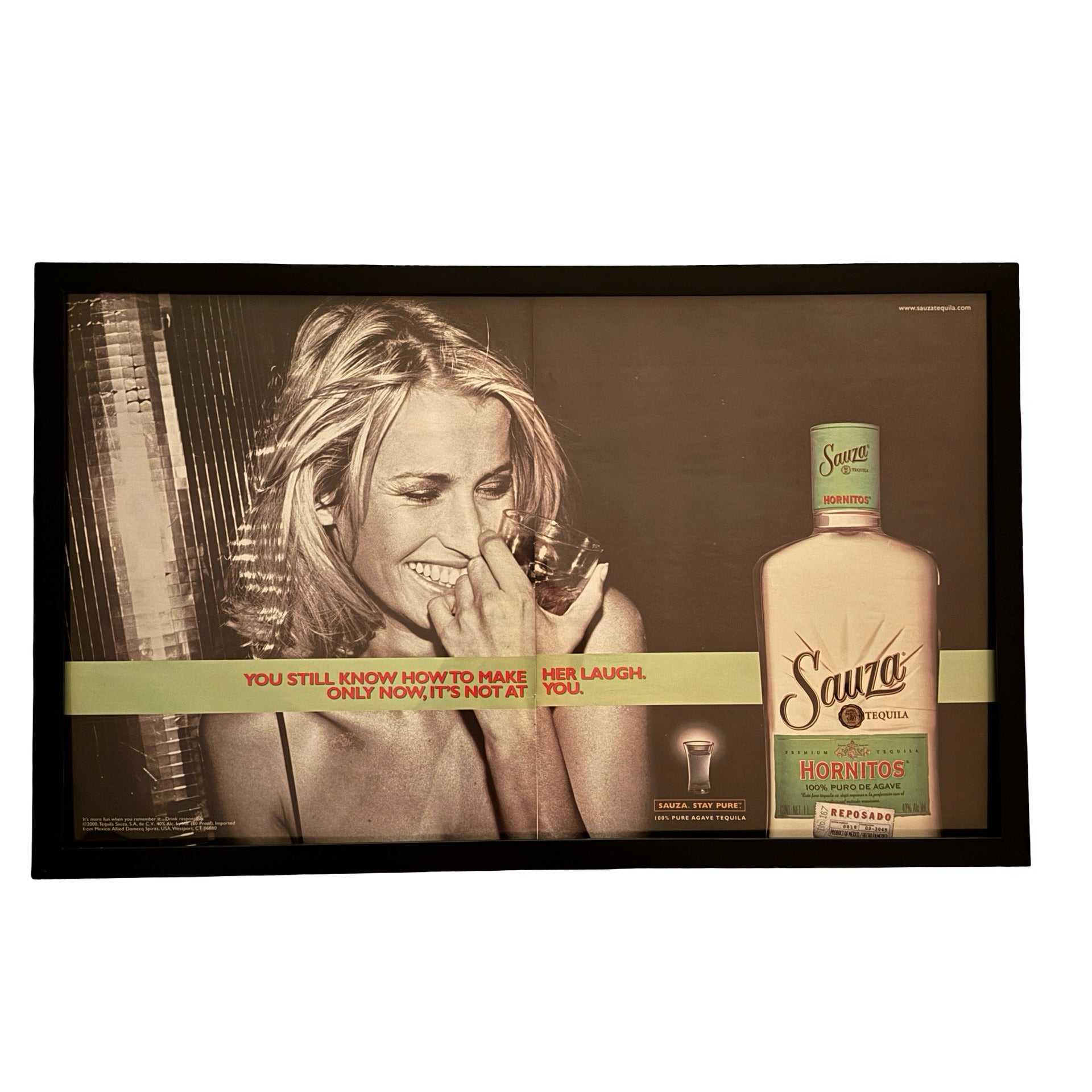 Vintage Sauza Hornitos Tequila Bar Ad 10x20 Framed Magazine Print