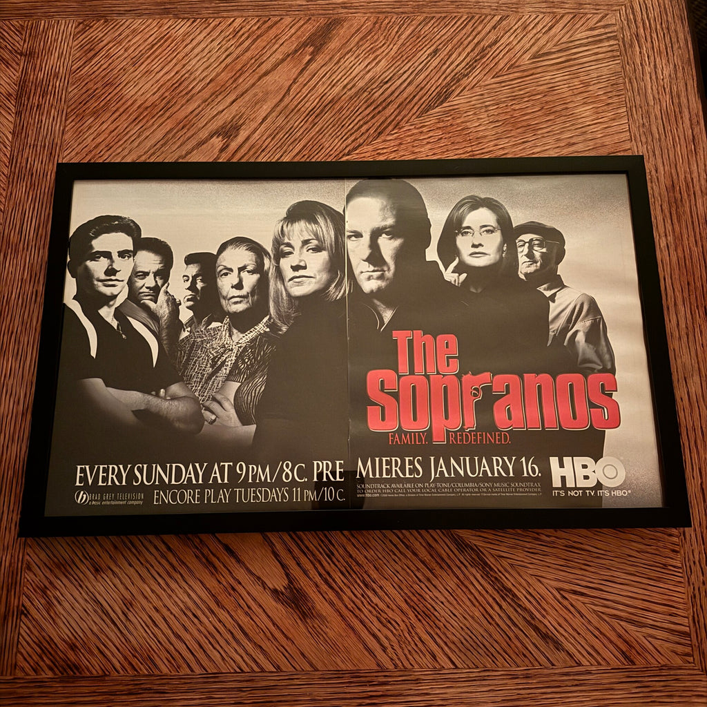 Vintage The Sopranos HBO Family Redefined Ad 10x20 Framed Magazine Print