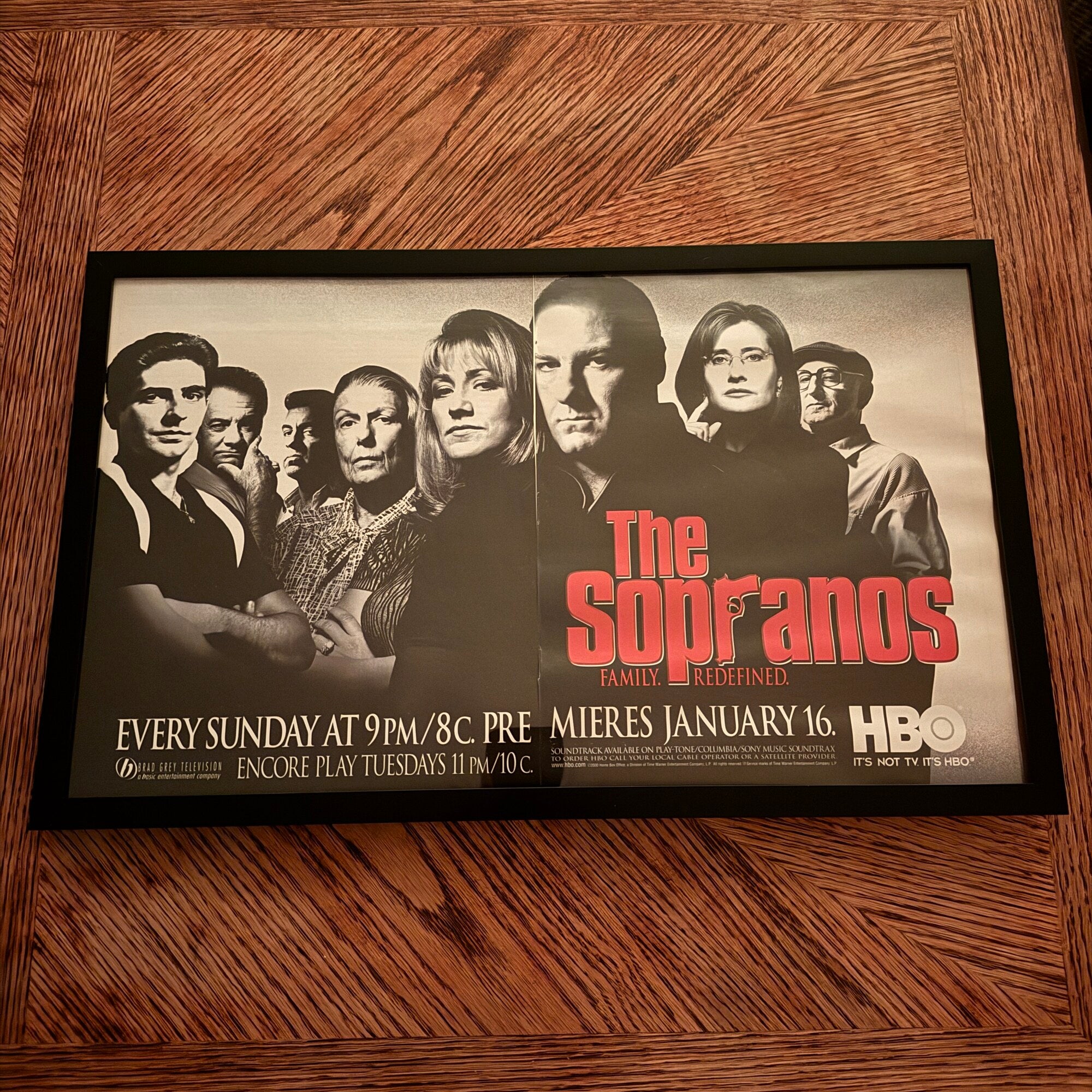 Vintage The Sopranos HBO Family Redefined Ad 10x20 Framed Magazine Print