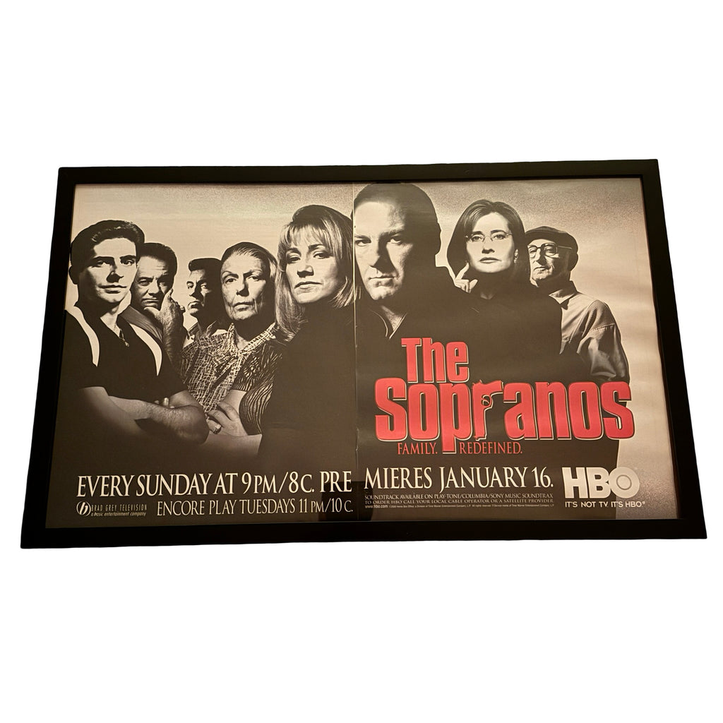 Vintage The Sopranos HBO Family Redefined Ad 10x20 Framed Magazine Print