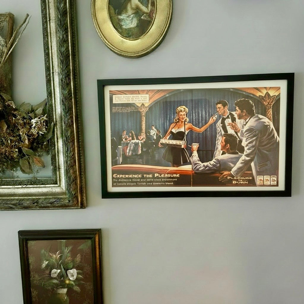 Vintage Camel Pleasure to Burn Cigarette Ad 10x20 Framed Magazine Print