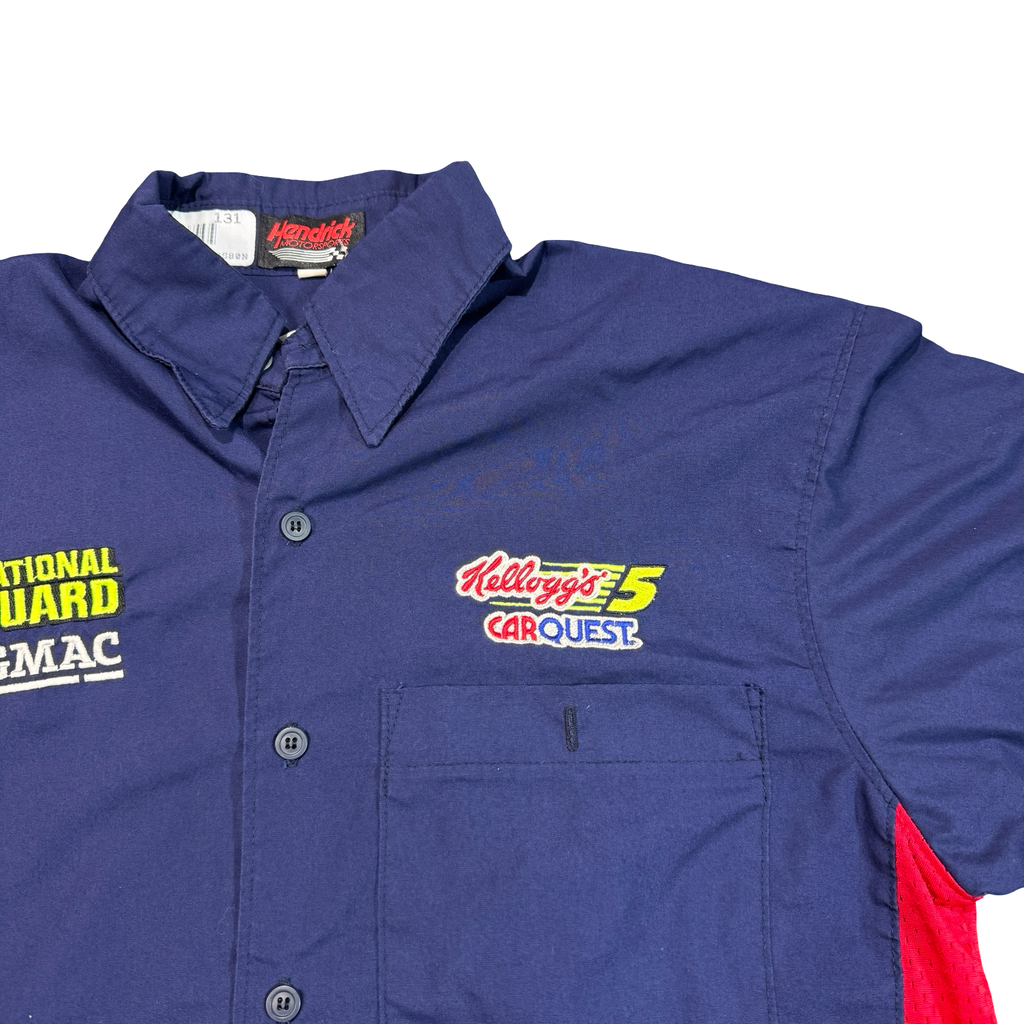 Hendrick Motorsports 5 Kelloggs CarQuest NASCAR Pit Crew Shirt Navy Mens S