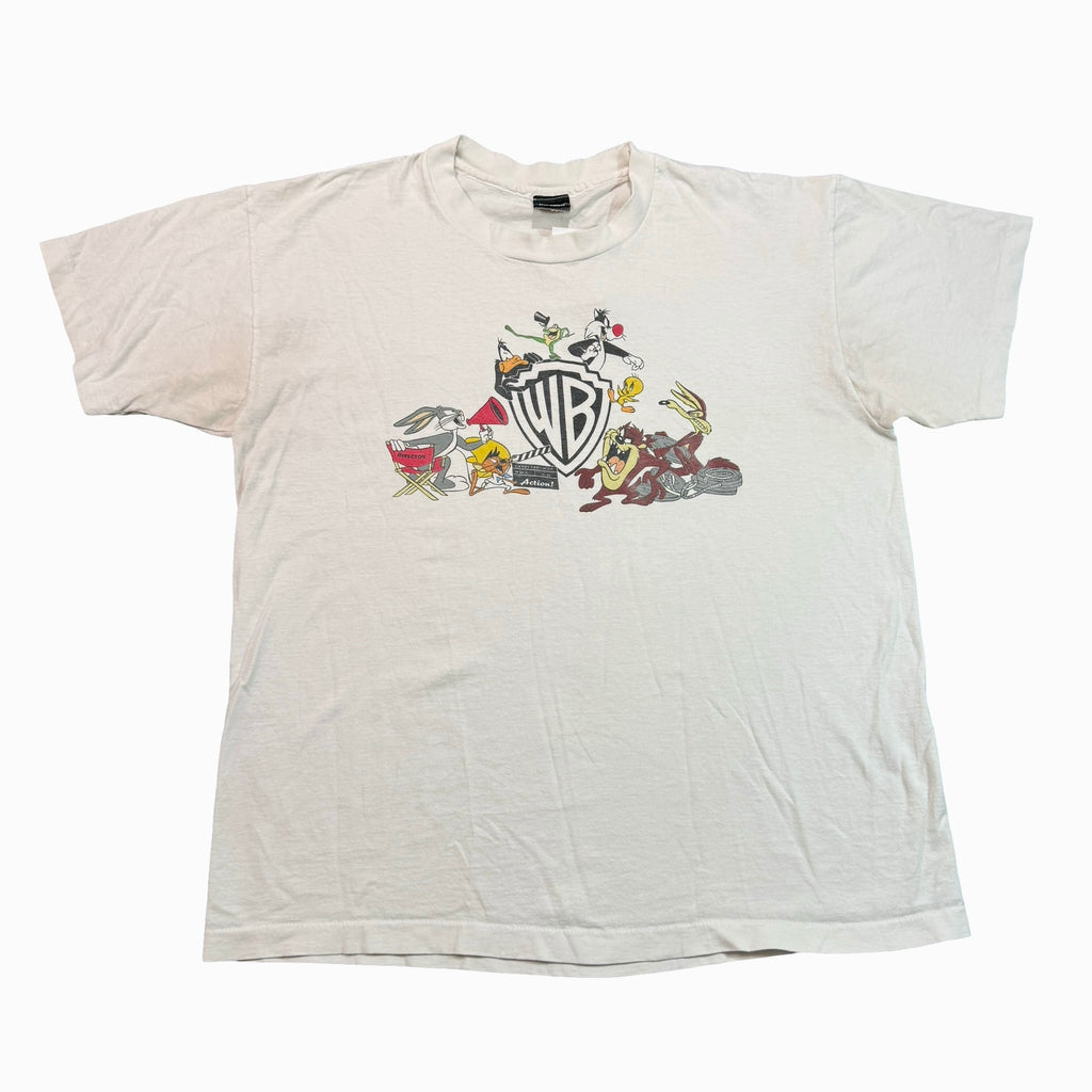 Vintage 1995 Warner Bros Studio Store Looney Tunes T-Shirt White Made in USA XL