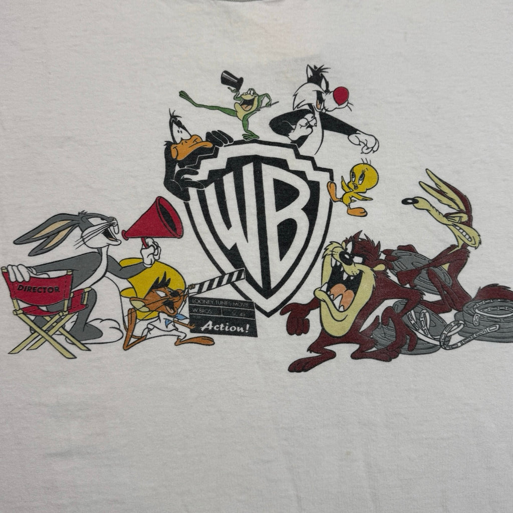 Vintage 1995 Warner Bros Studio Store Looney Tunes T-Shirt White Made in USA XL