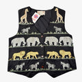 Vintage New Directions Safari Animal Embroidered Button Vest Black Womens M
