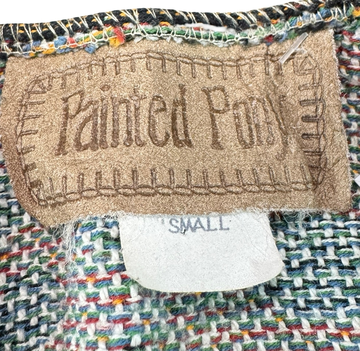 Vintage Painted Pony Safari Animal Tapestry Knit Cardigan Brown Made in USA S