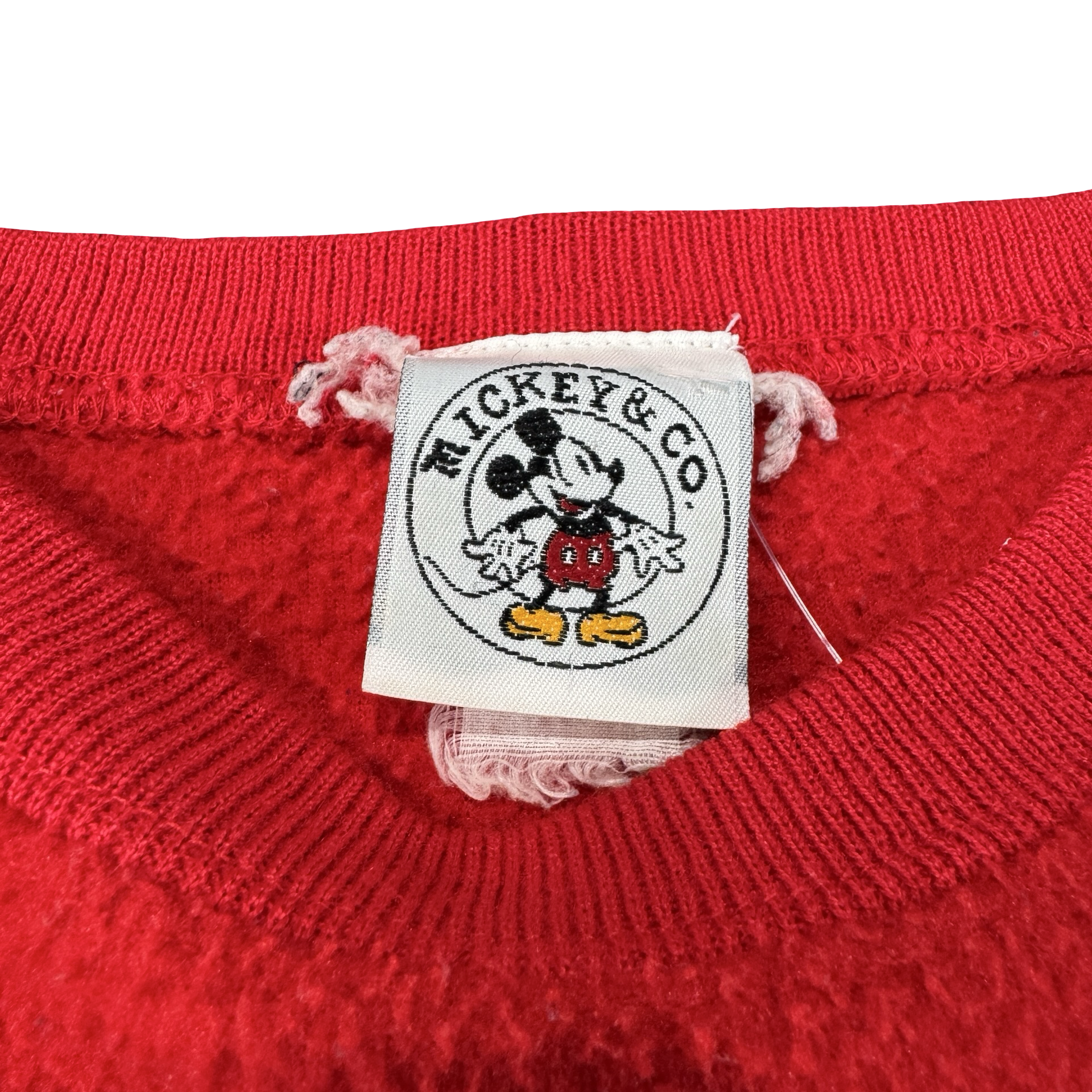 Vintage Mickey & Co Disney Mickey Mouse Embroidered Fleece Sweatshirt Red L
