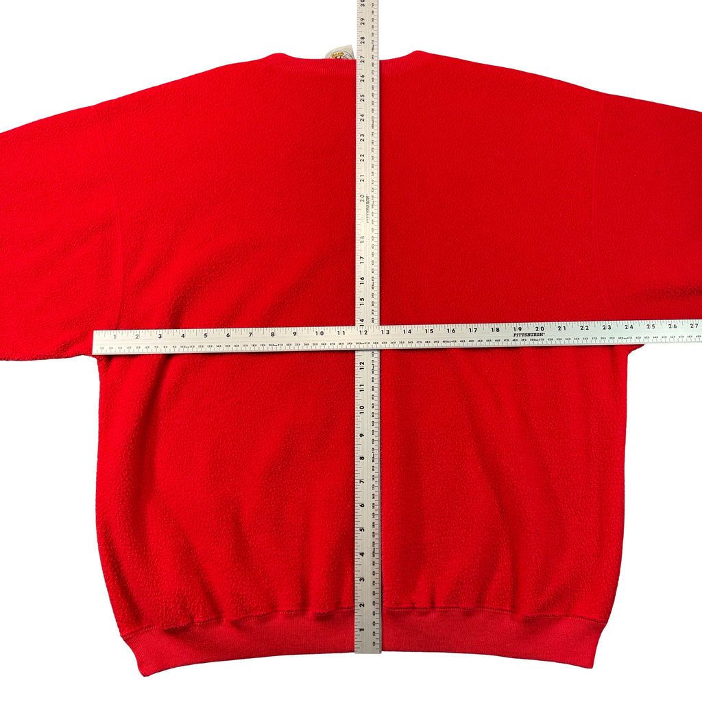 Vintage Mickey & Co Disney Mickey Mouse Embroidered Fleece Sweatshirt Red L