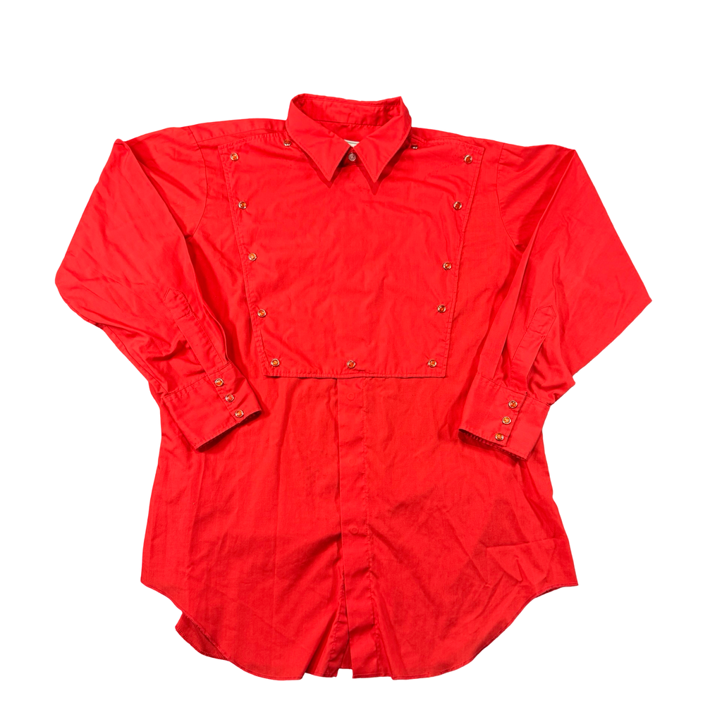 Vintage H Bar C California Ranchwear Red Western Snap Shirt Made in USA Mens XL